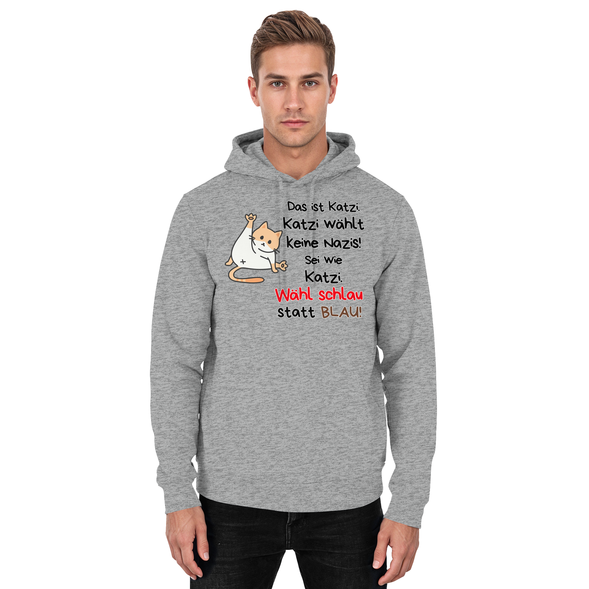 Katzi wählt keine Nazis! - Basic Unisex Hoodie