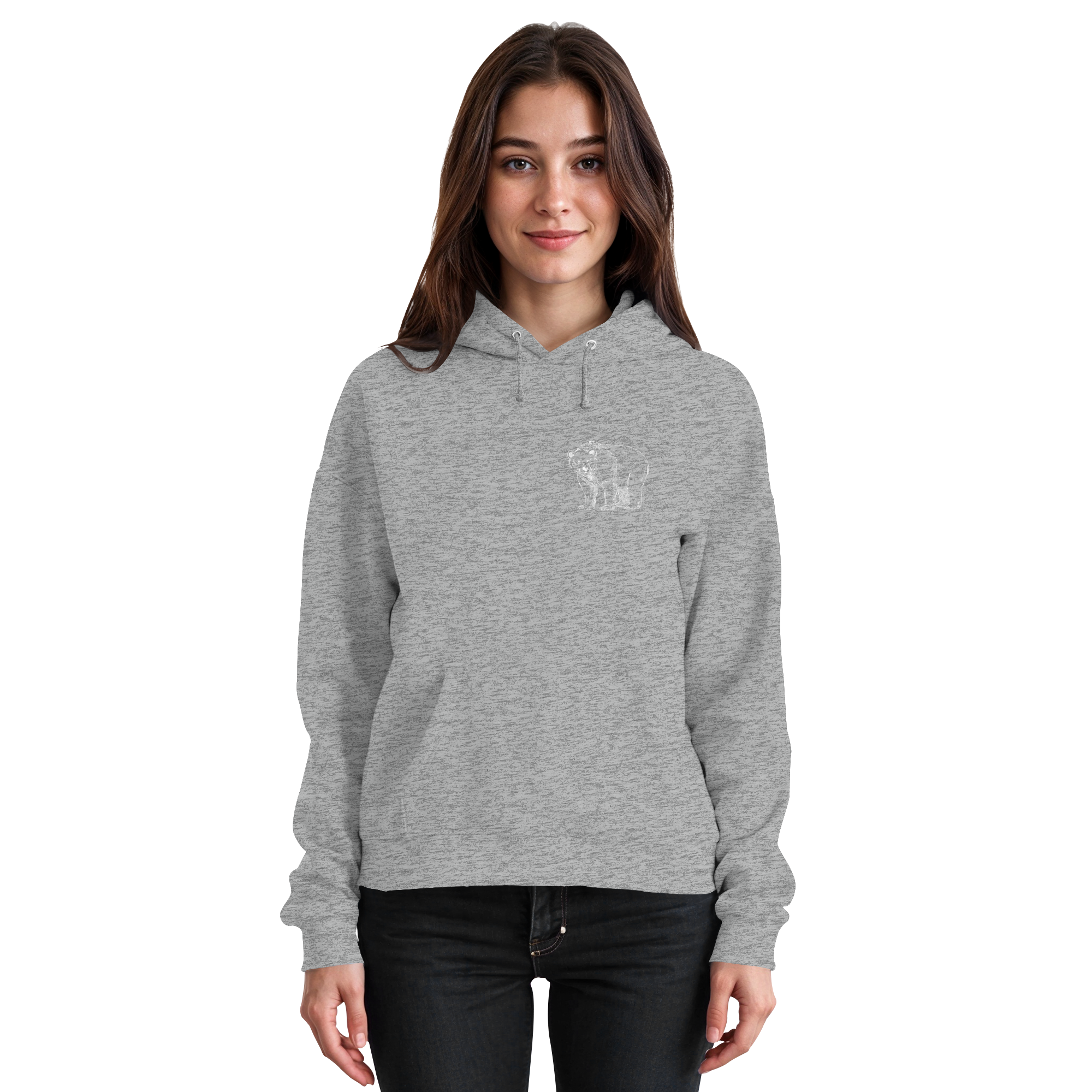 Team Bär Backprint (weiß) - Basic Unisex Hoodie