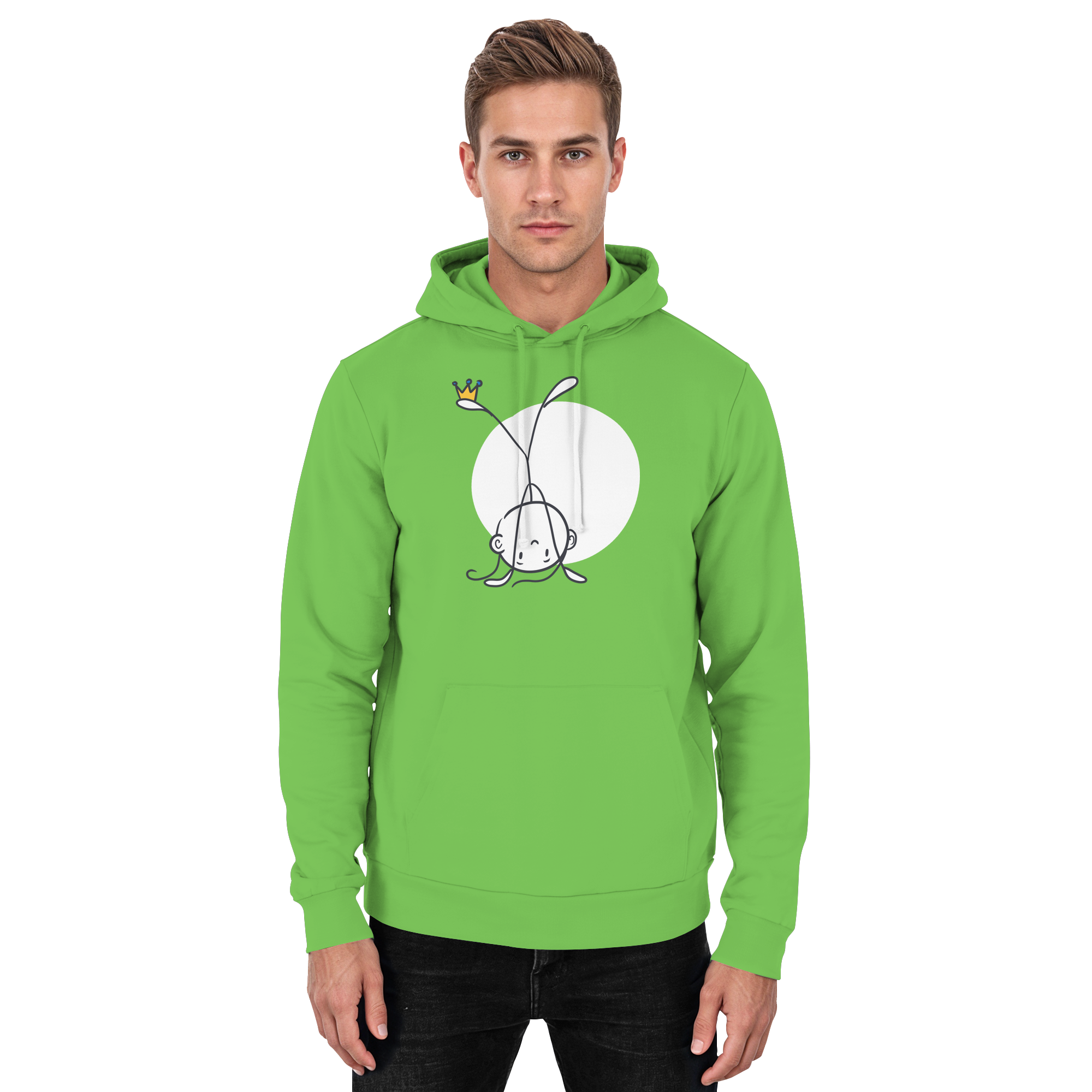 Seelenmännchen "Handstand Edition" Frontprint (dunkel) - Basic Unisex Hoodie