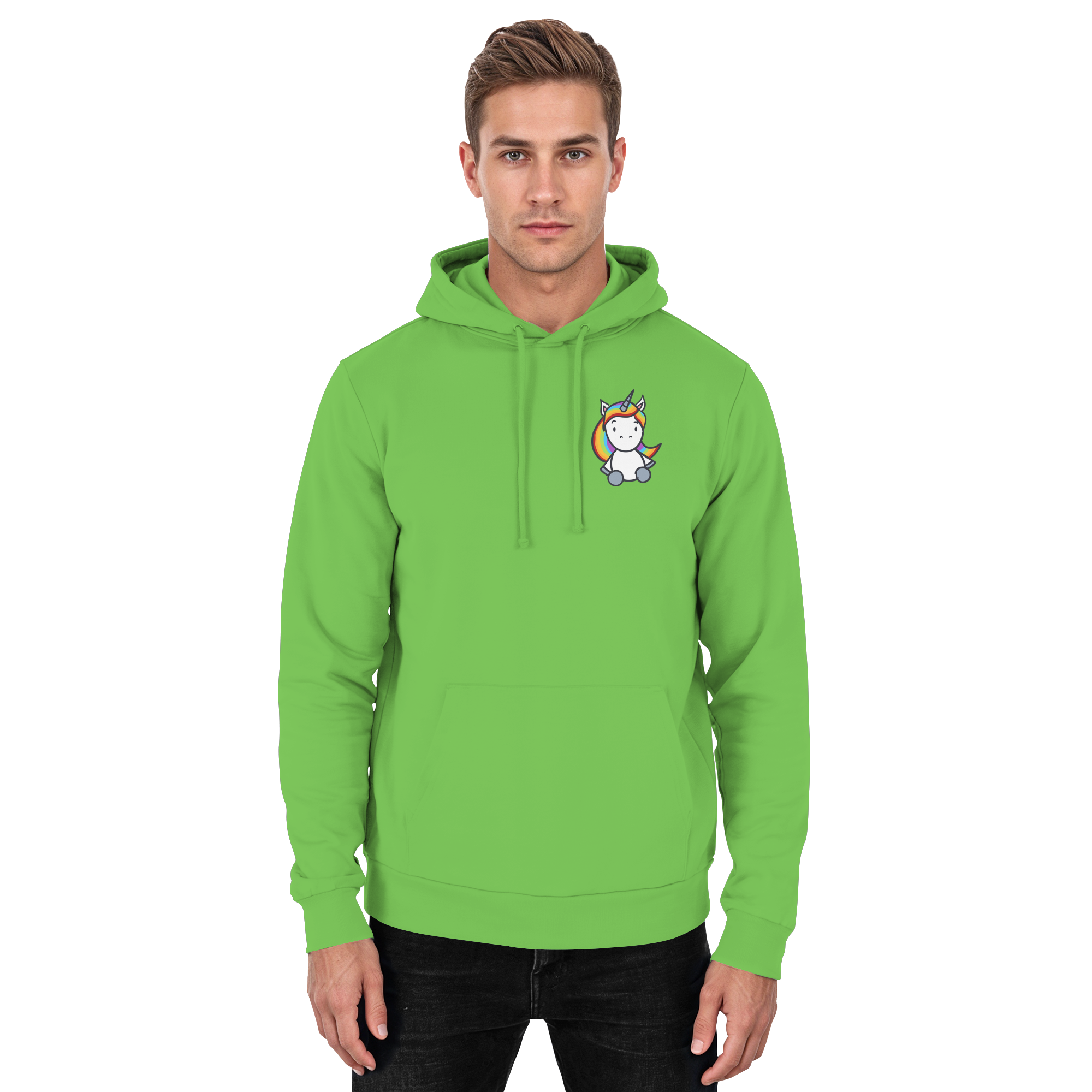 Einhorn mit Regenbogen Haaren - Basic Unisex Hoodie