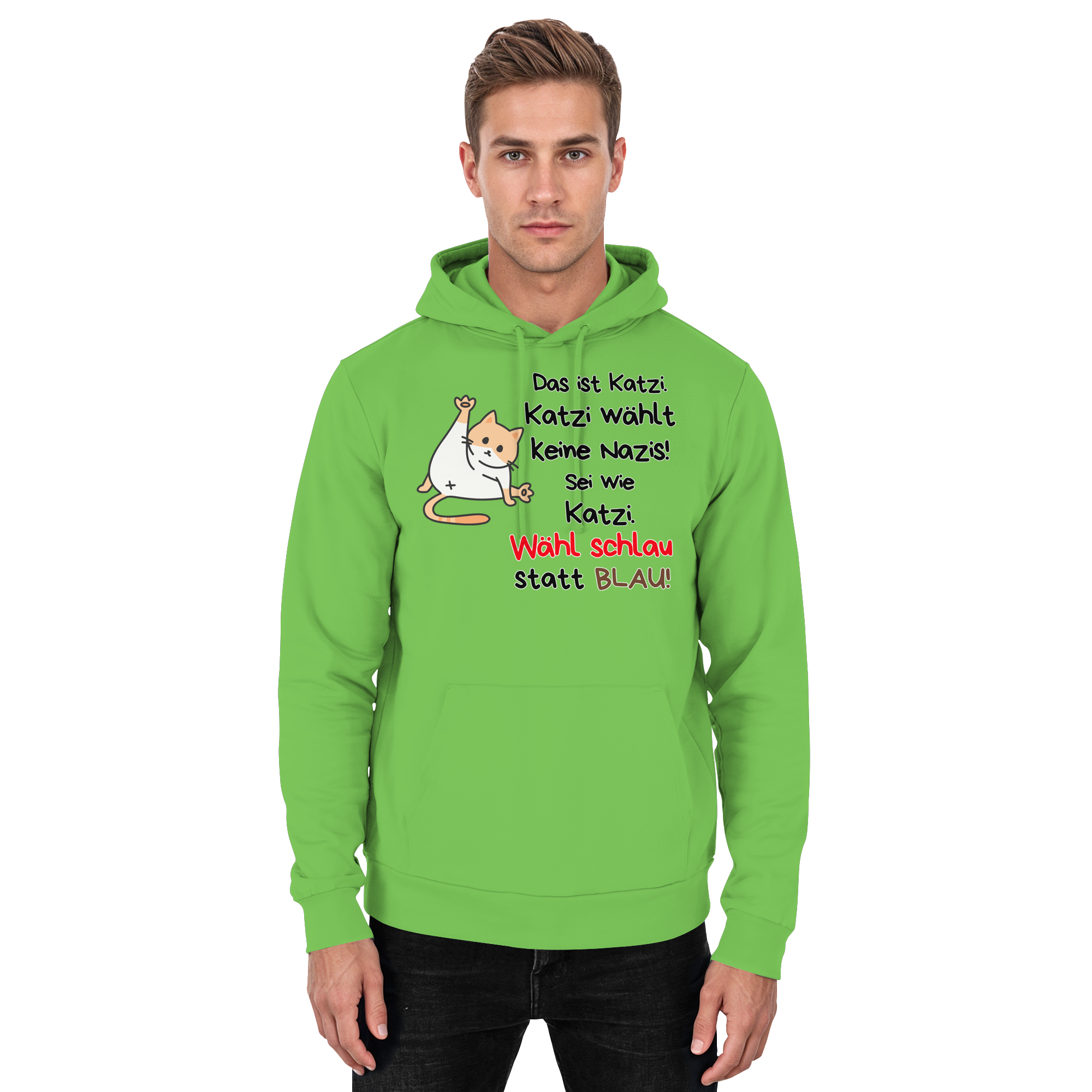 Katzi wählt keine Nazis! - Basic Unisex Hoodie