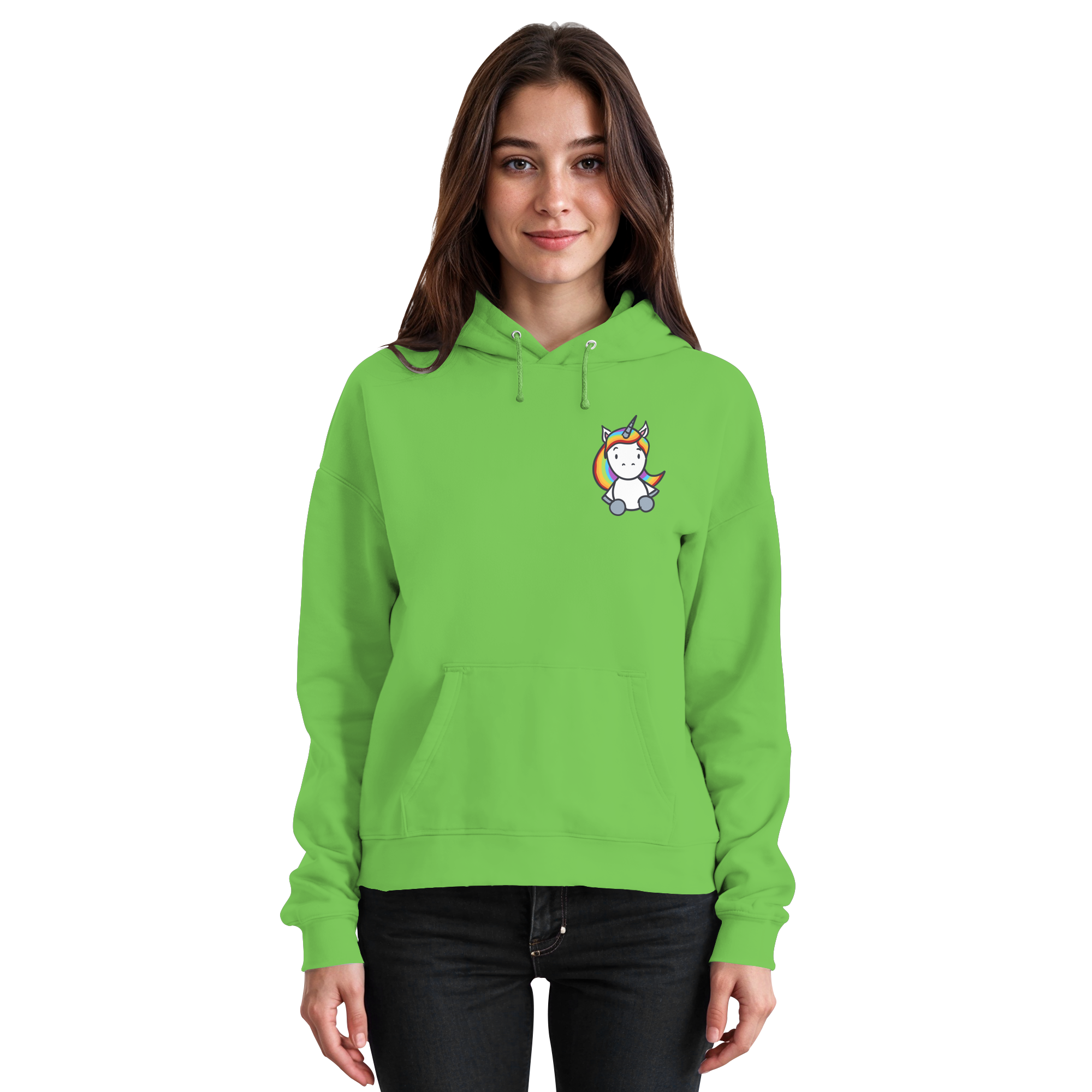 Einhorn mit Regenbogen Haaren - Basic Unisex Hoodie