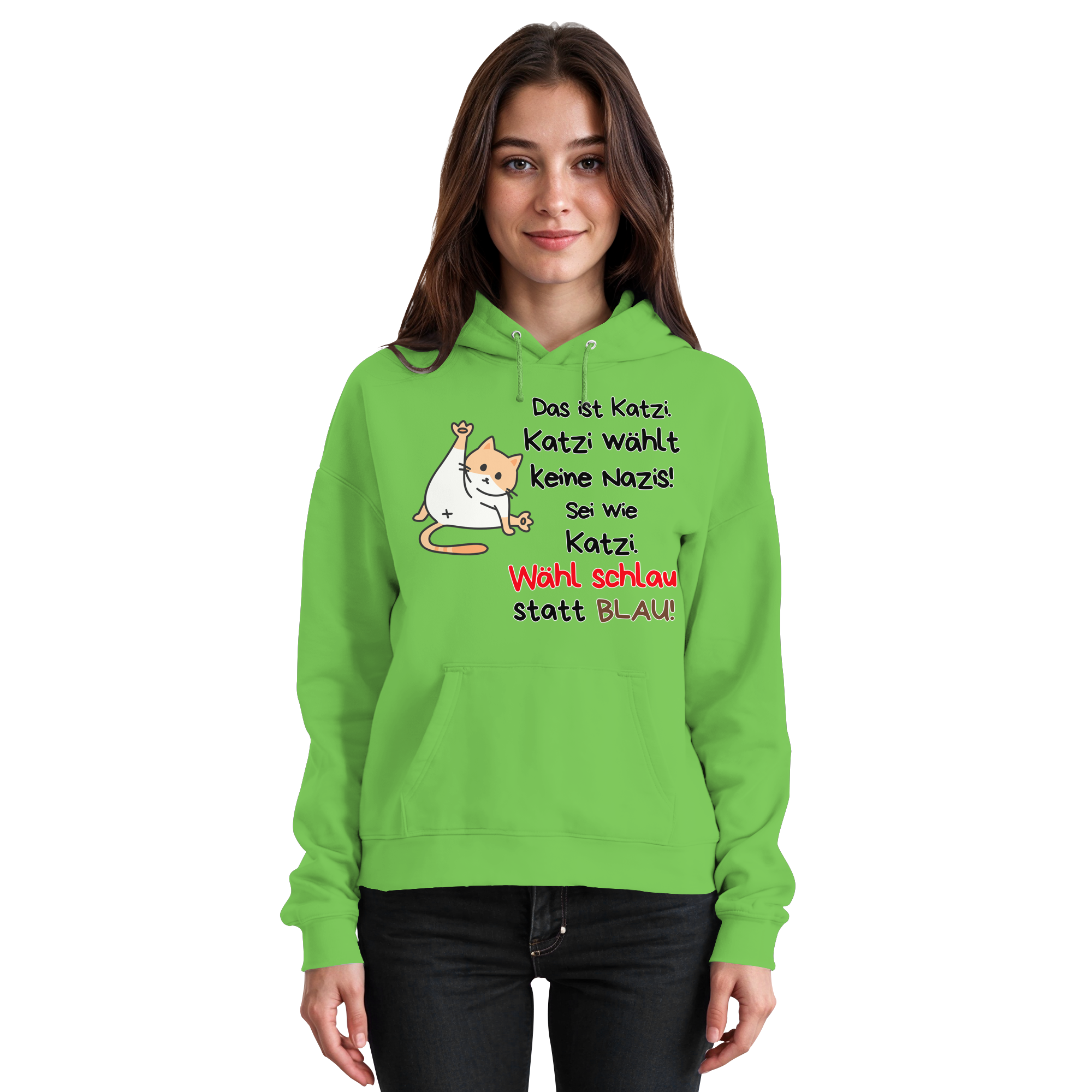 Katzi wählt keine Nazis! - Basic Unisex Hoodie