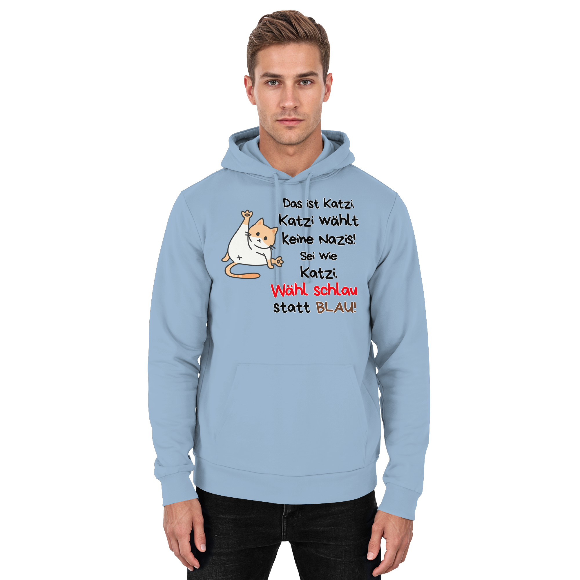 Katzi wählt keine Nazis! - Basic Unisex Hoodie