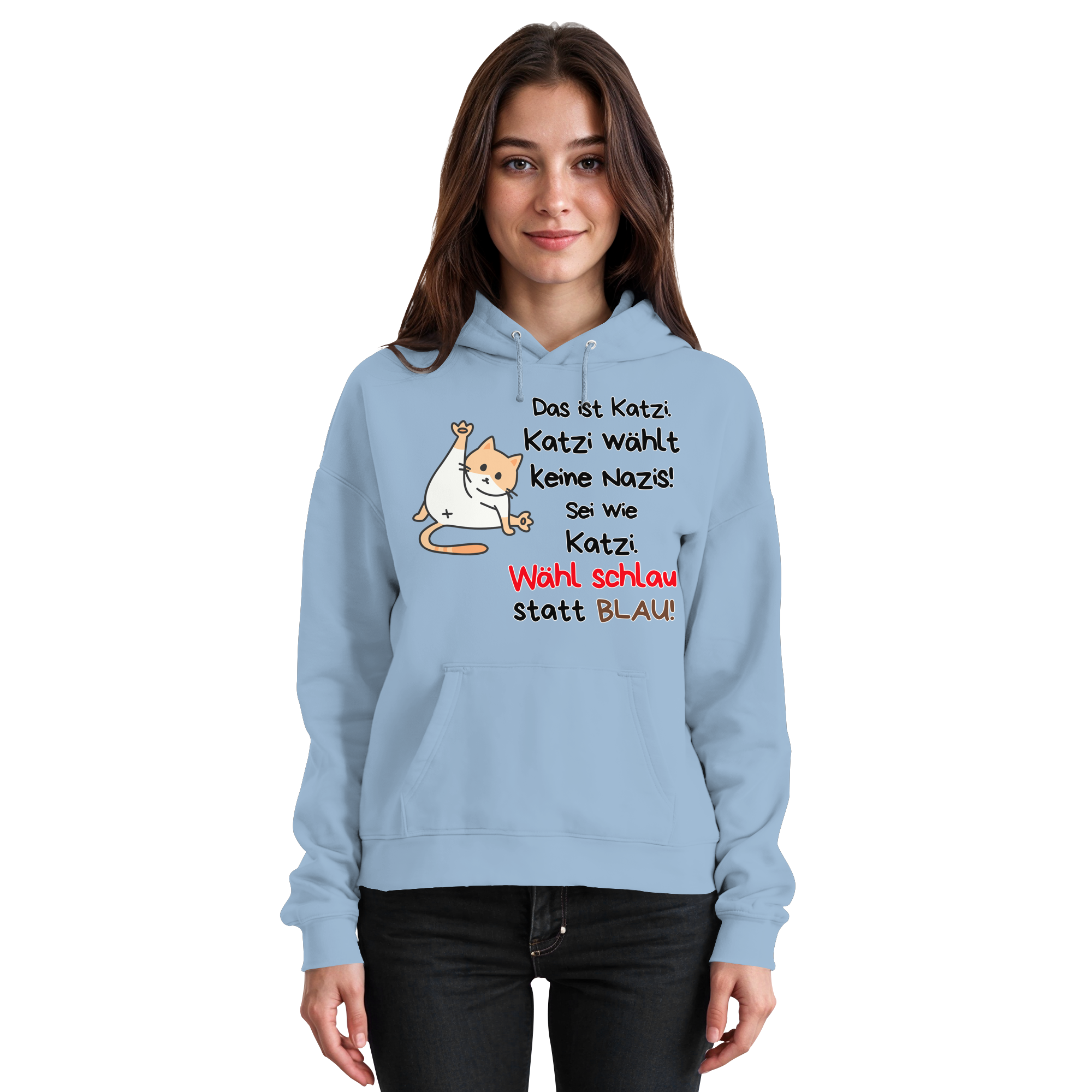 Katzi wählt keine Nazis! - Basic Unisex Hoodie