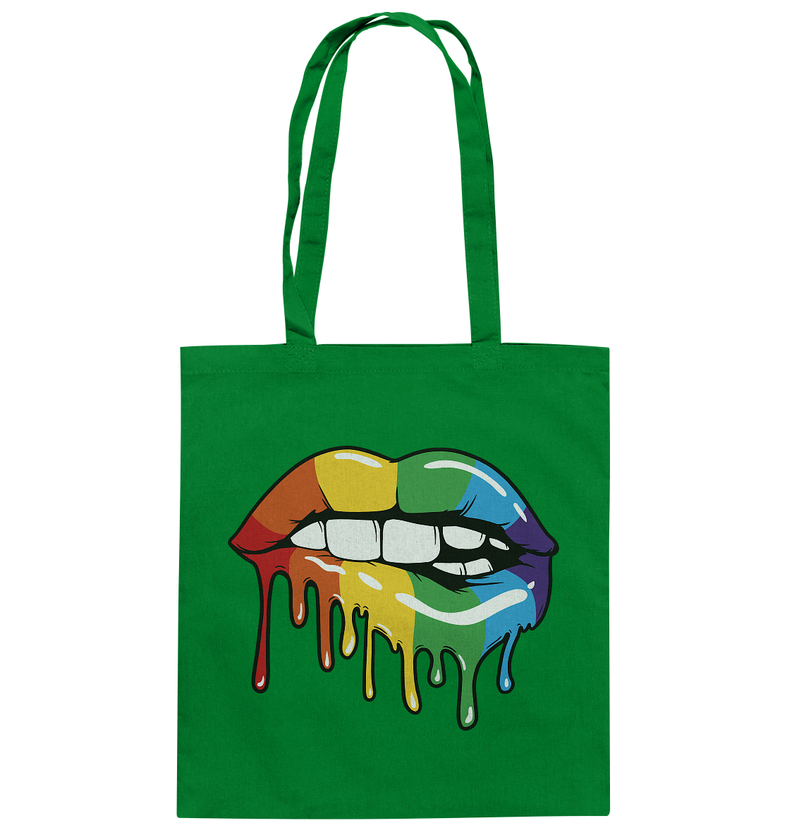 Regenbogen Lippen - Baumwolltasche
