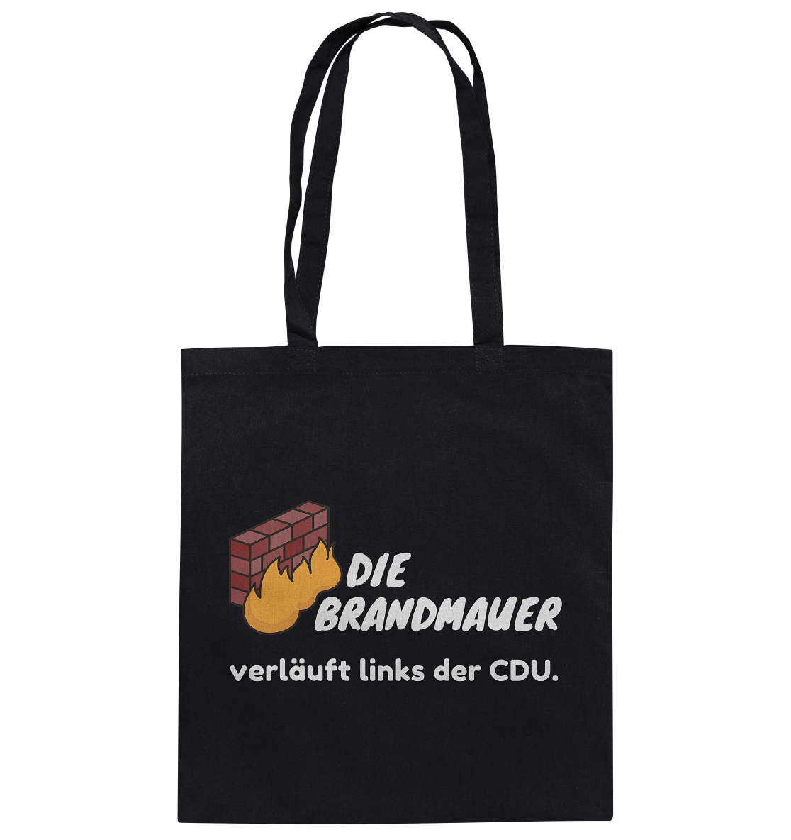 Brandmauer (weiße Schrift) - Baumwolltasche