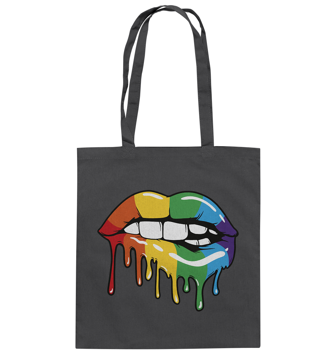 Regenbogen Lippen - Baumwolltasche
