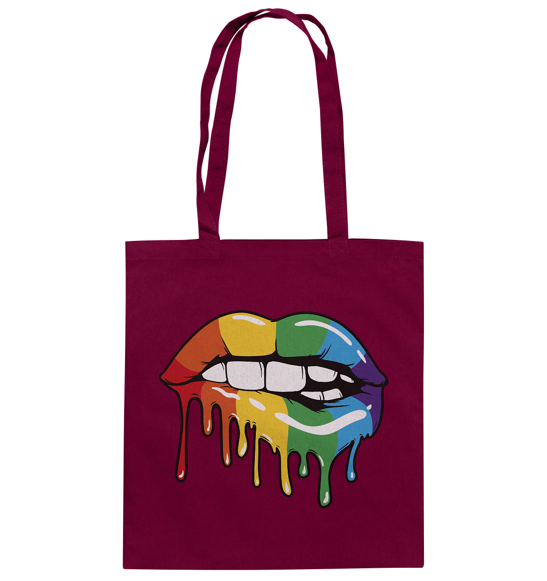 Regenbogen Lippen - Baumwolltasche