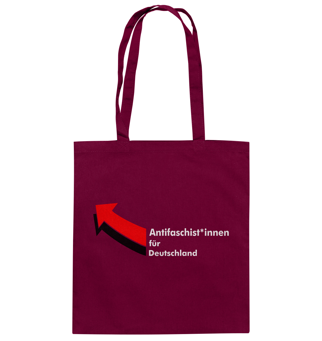 Antifaschist*innen für Deutschland (weiße Schrift) Stoffbeutel