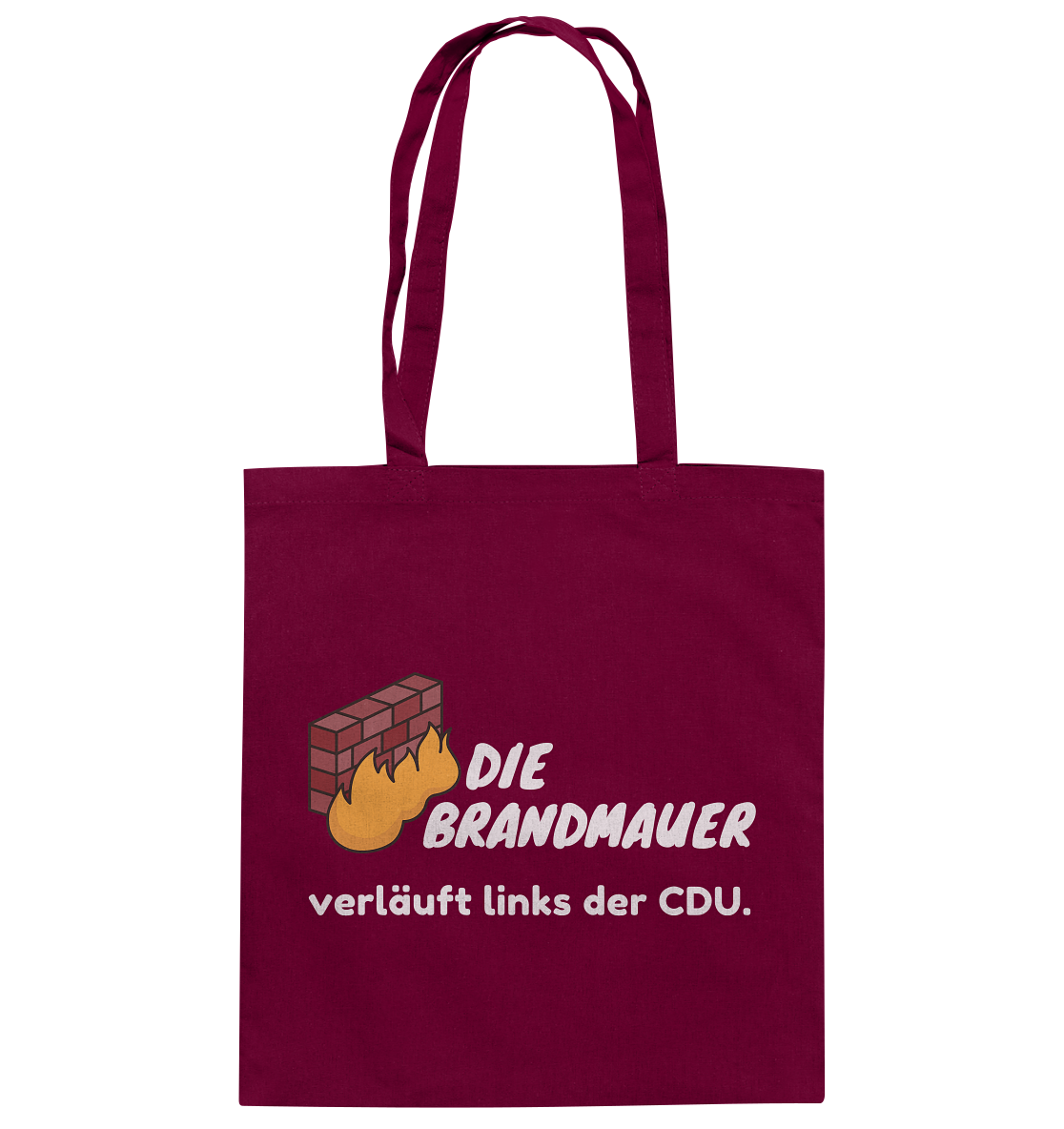 Brandmauer (weiße Schrift) - Baumwolltasche
