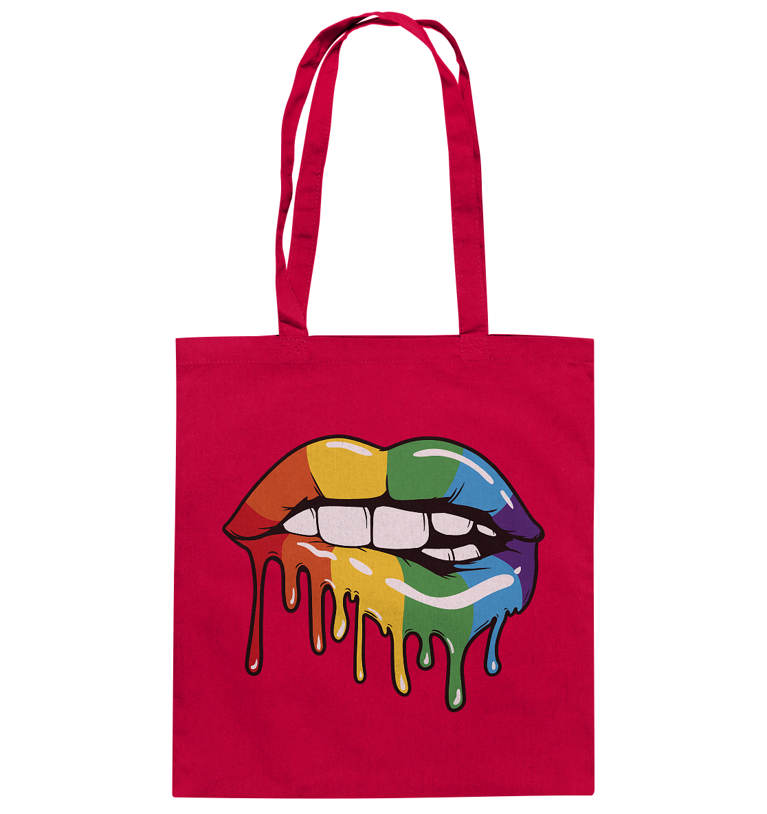 Regenbogen Lippen - Baumwolltasche