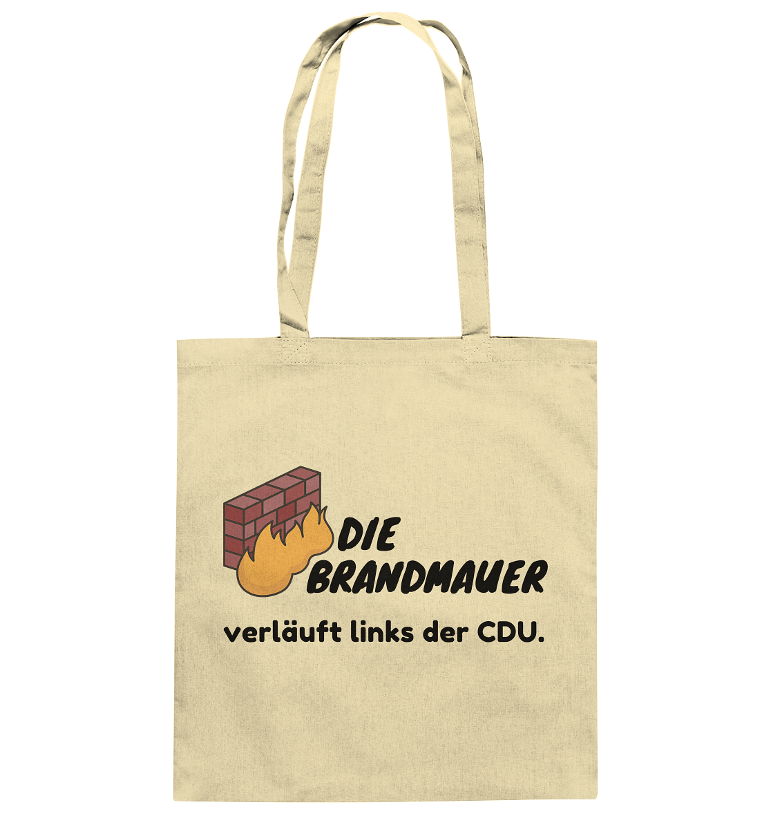 Brandmauer (schwarze Schrift) - Baumwolltasche