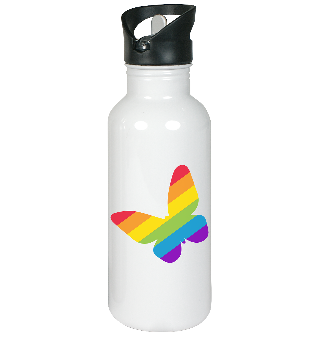 Regenbogen Schmetterling - Edelstahl-Trinkflasche