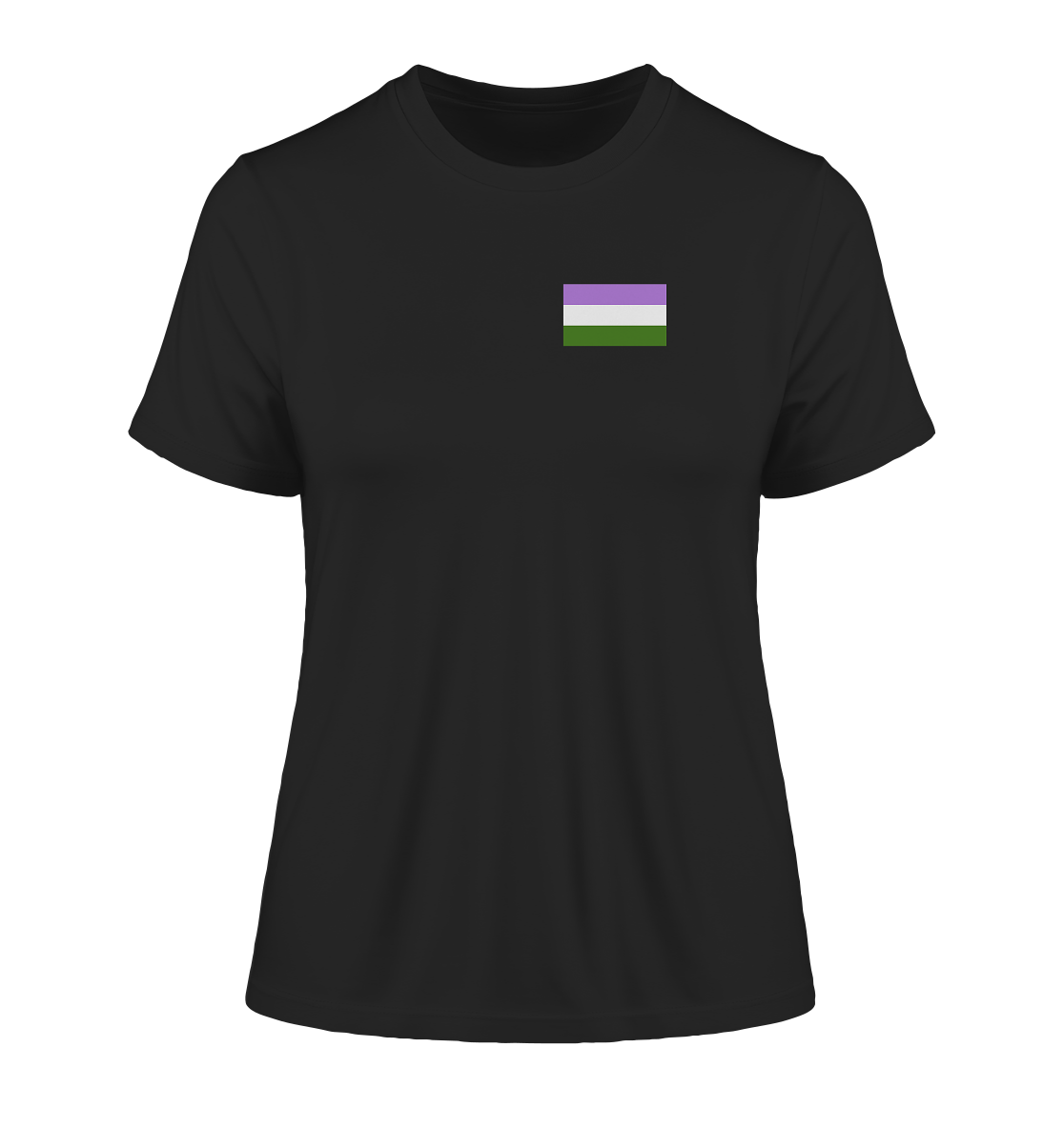 Genderqueer Pride Flag - Fitted Ladies Organic Shirt