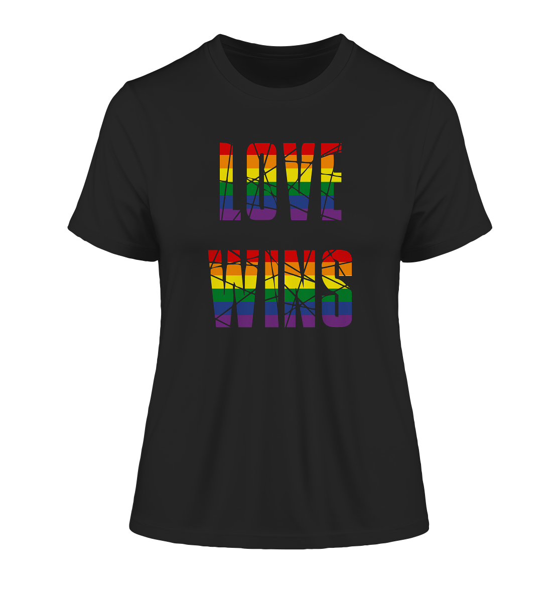 LOVE WINS in Regenbogen-Farben - Fitted Ladies Organic Shirt