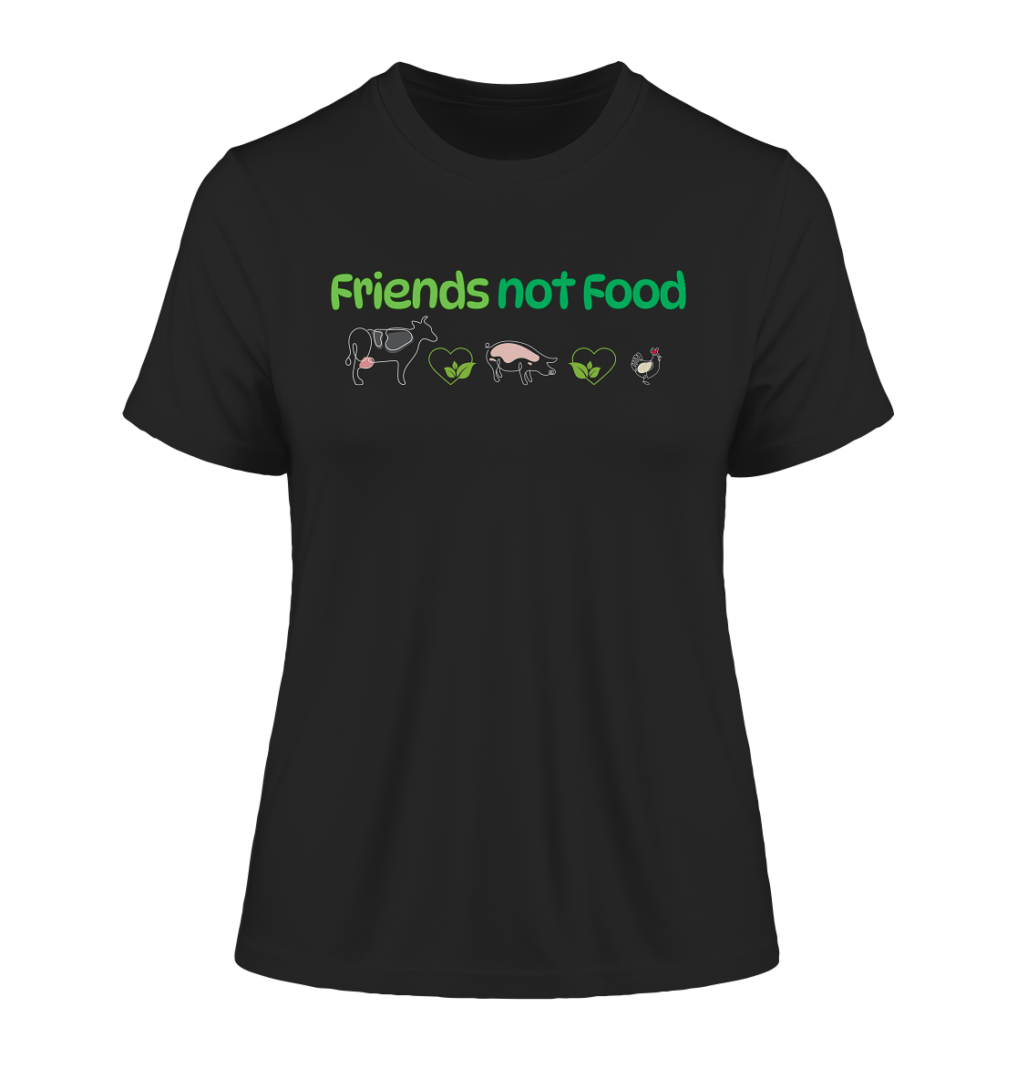 Friends Not Food - Fitted Ladies Organic Shirt