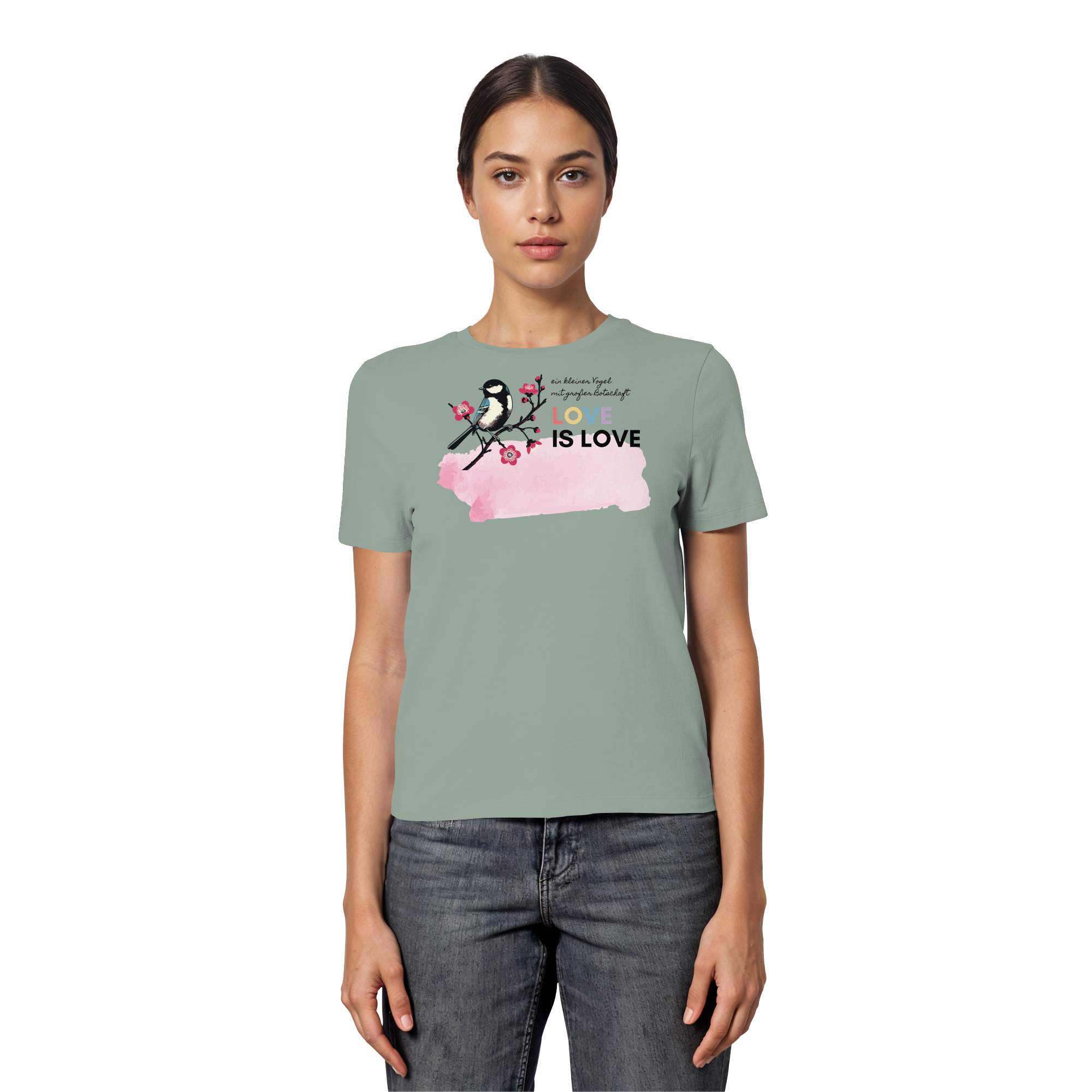 Kleine Flügel, große Botschaft - Fitted Ladies Organic Shirt