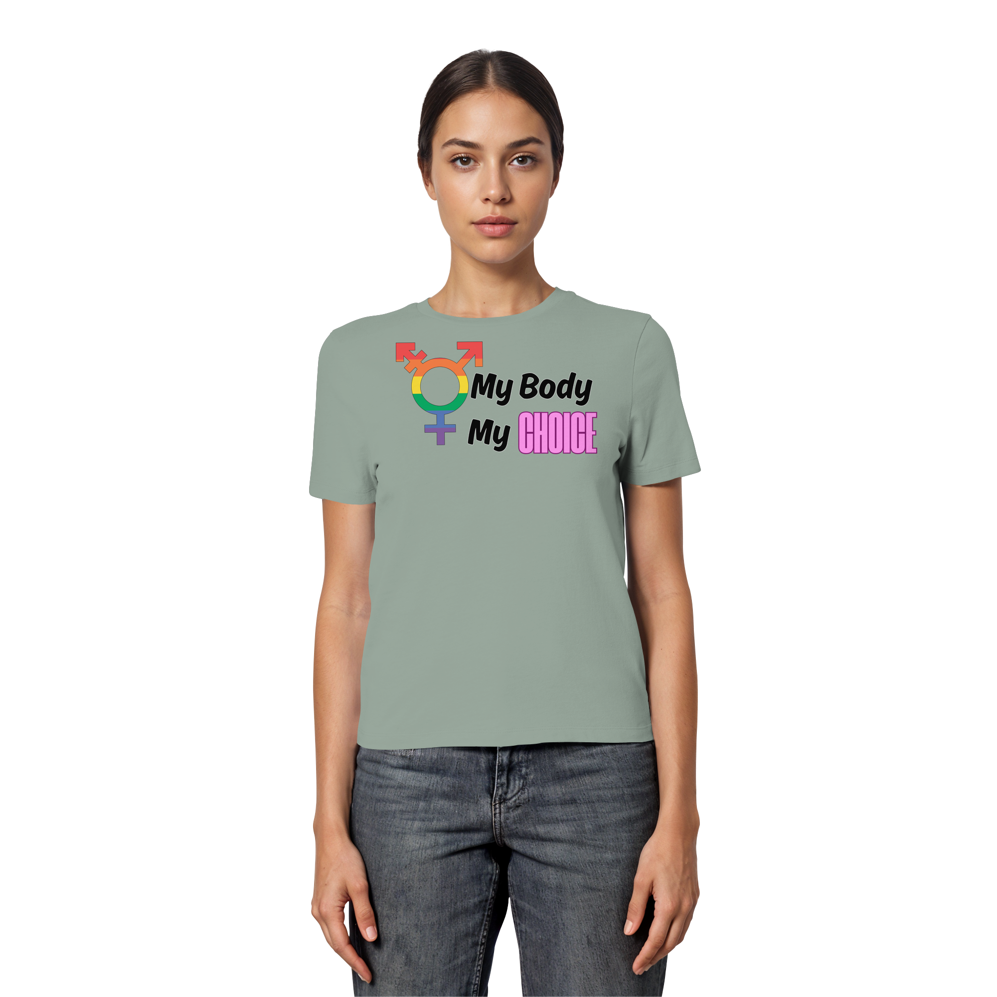 My Body My Choice "Rainbow Resistance Edition" - Fitted Ladies Organic Shirt