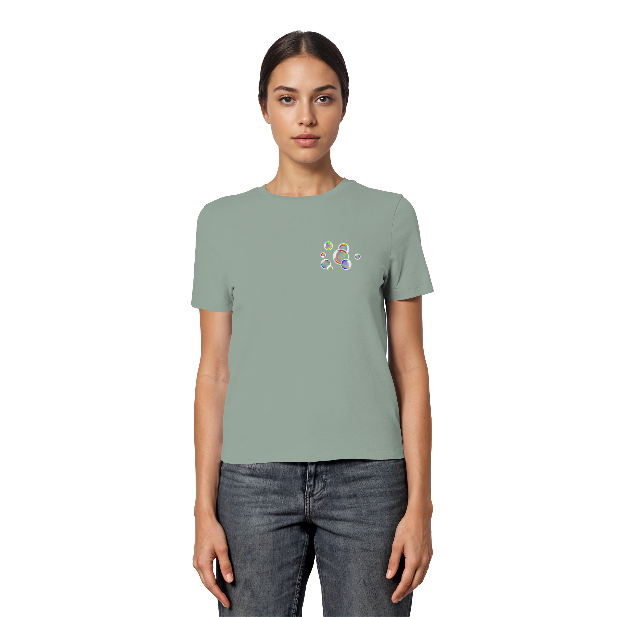 Regenbogen Seifenblasen - Fitted Ladies Organic Shirt