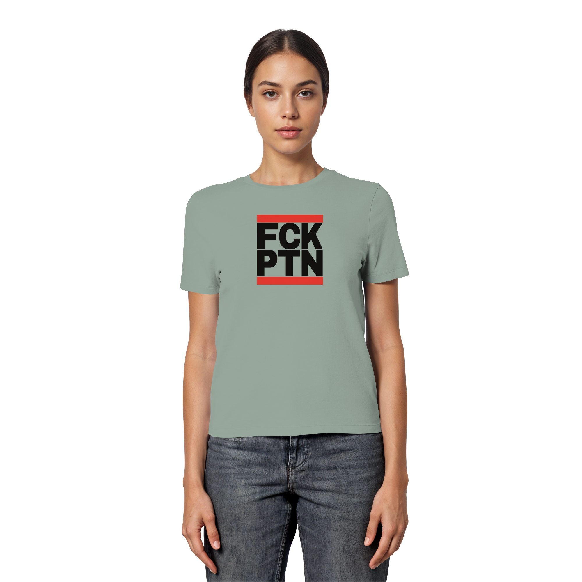 FCK PTN (schwarze Schrift) - Fitted Ladies Organic Shirt