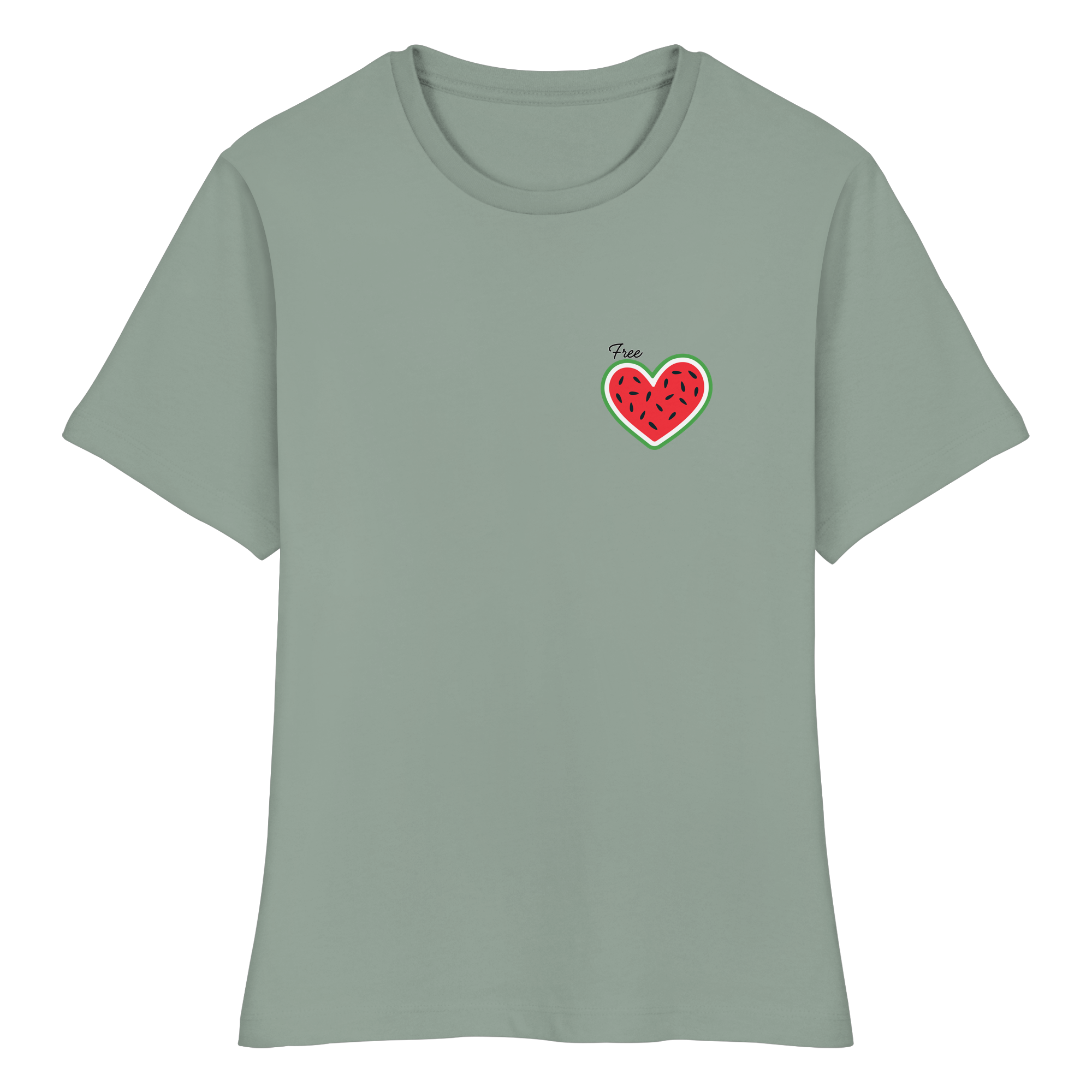 Free Palestine "Melon Heart Edition" - Fitted Ladies Organic Shirt