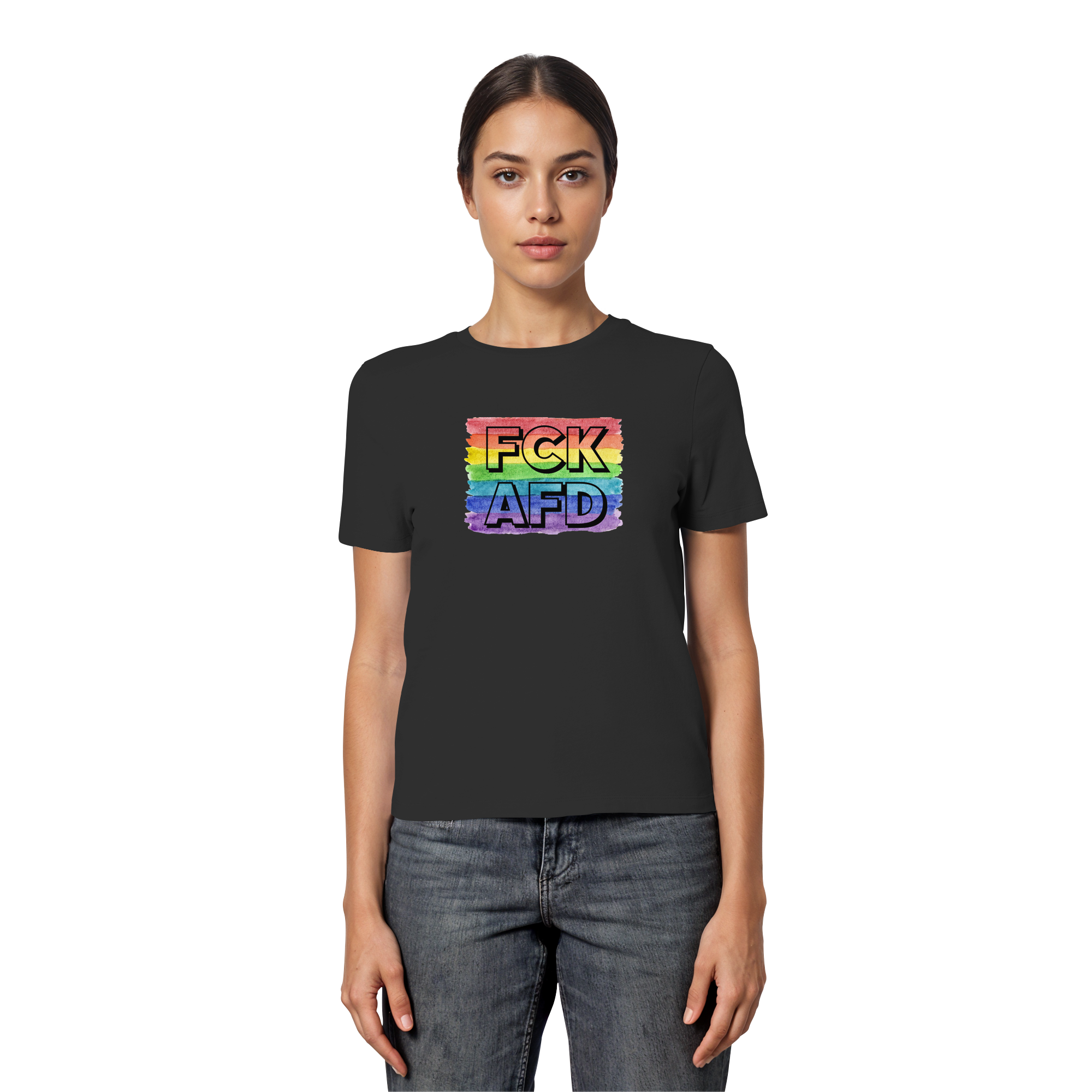 FCK AFD "Rainbow Resistance Edition" - Fitted Ladies Organic Shirt