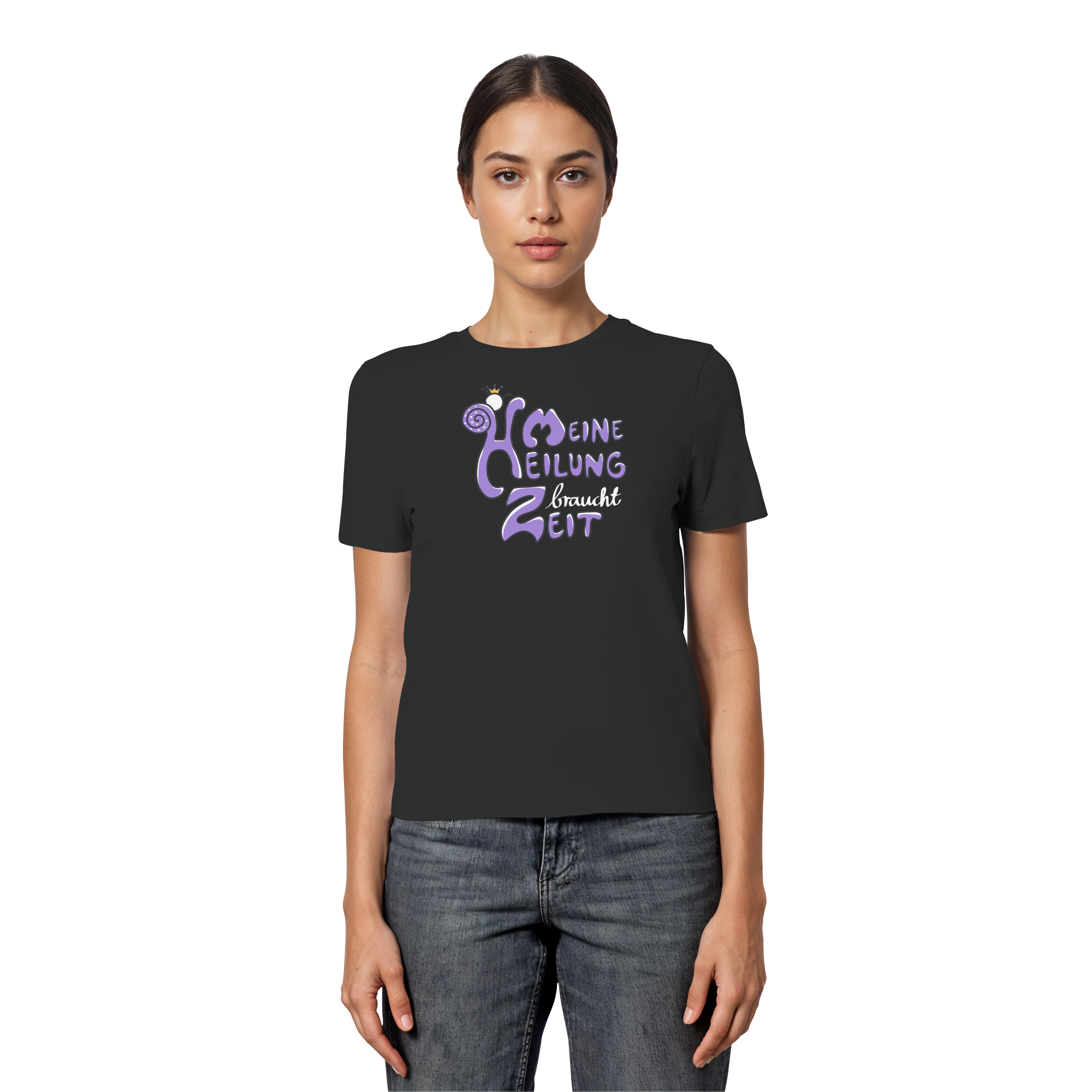 Meine Heilung braucht Zeit "Lila Edition" - Fitted Ladies Organic Shirt