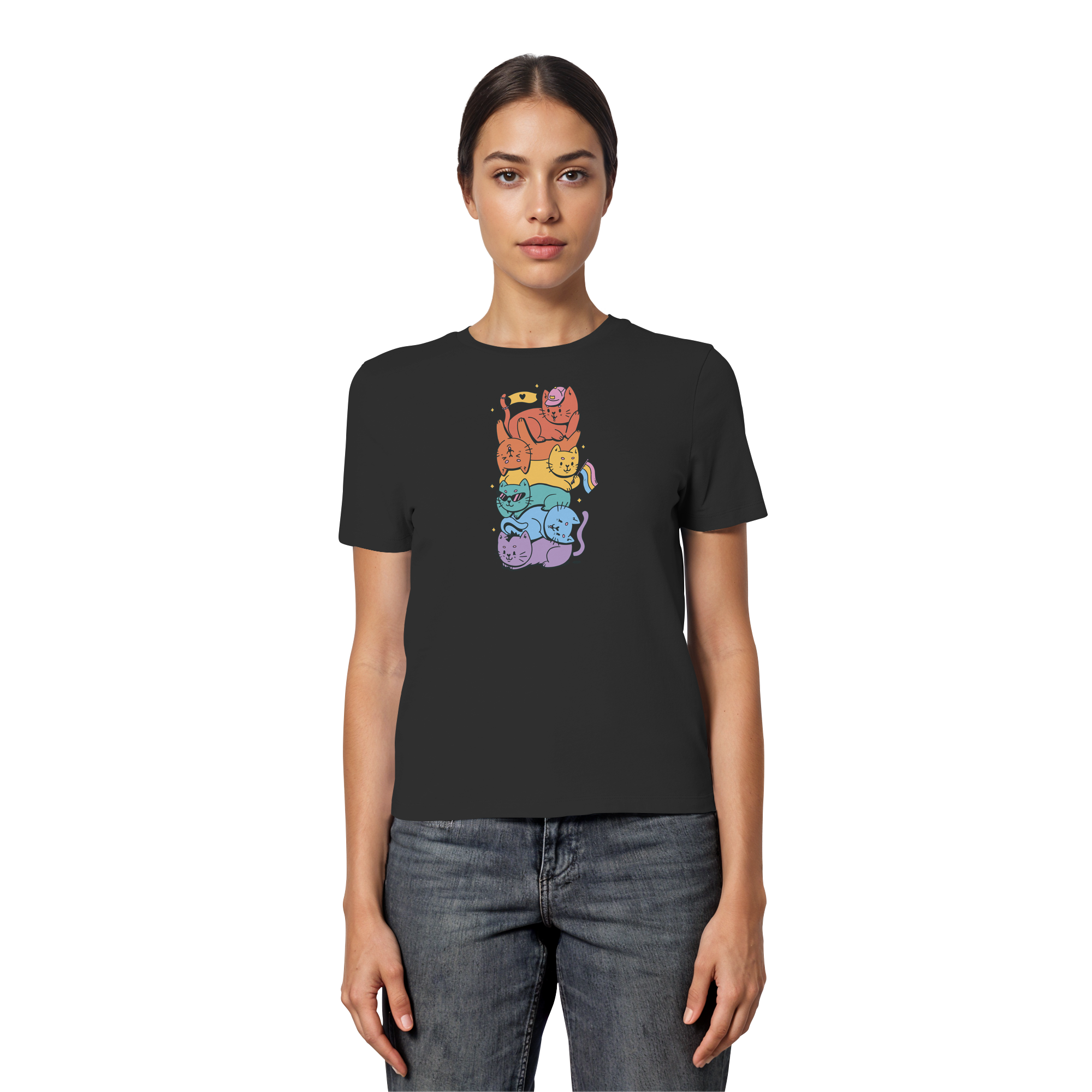 LGBTQ+ Katzen - Fitted Ladies Organic Shirt