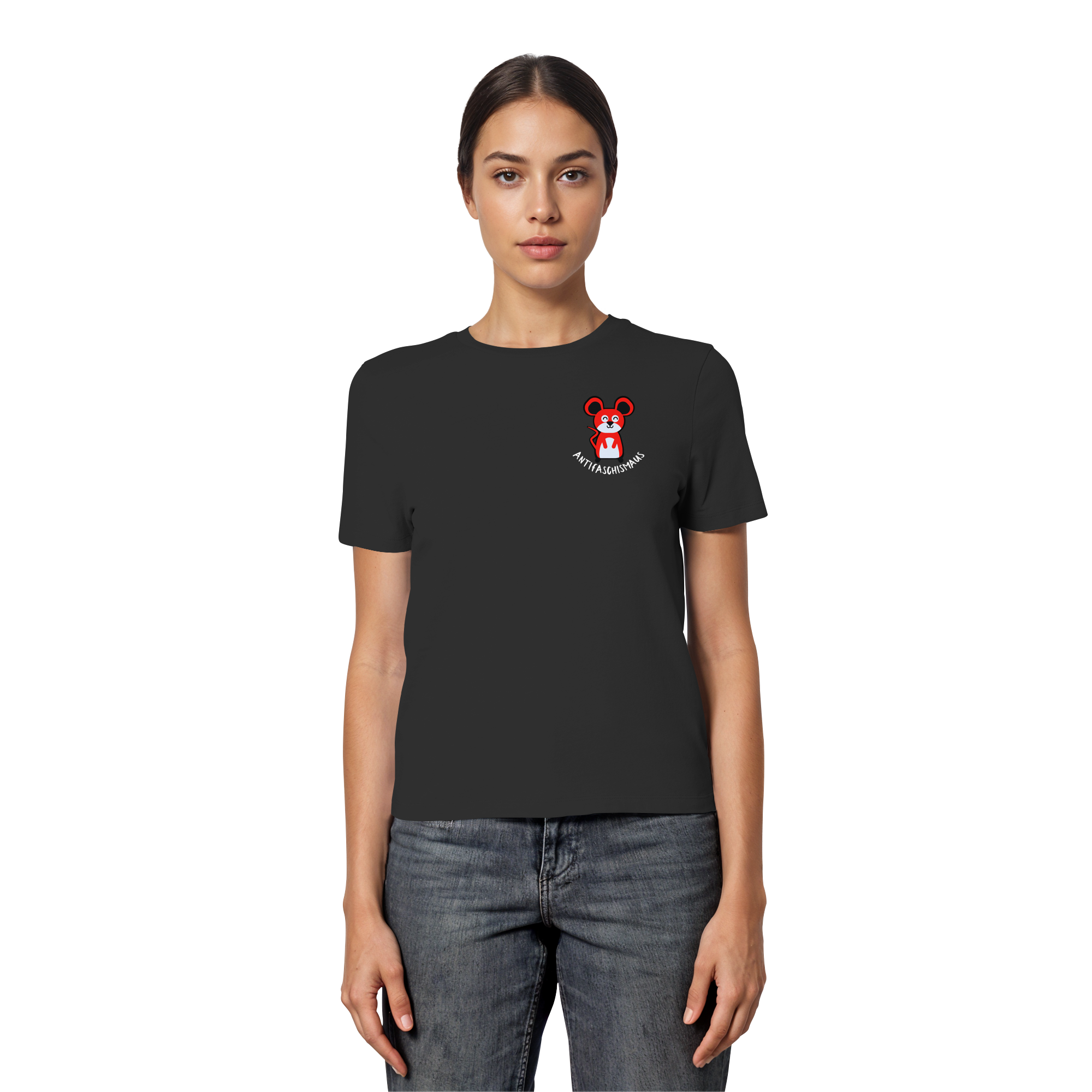 Antifaschismaus - Fitted Ladies Organic Shirt