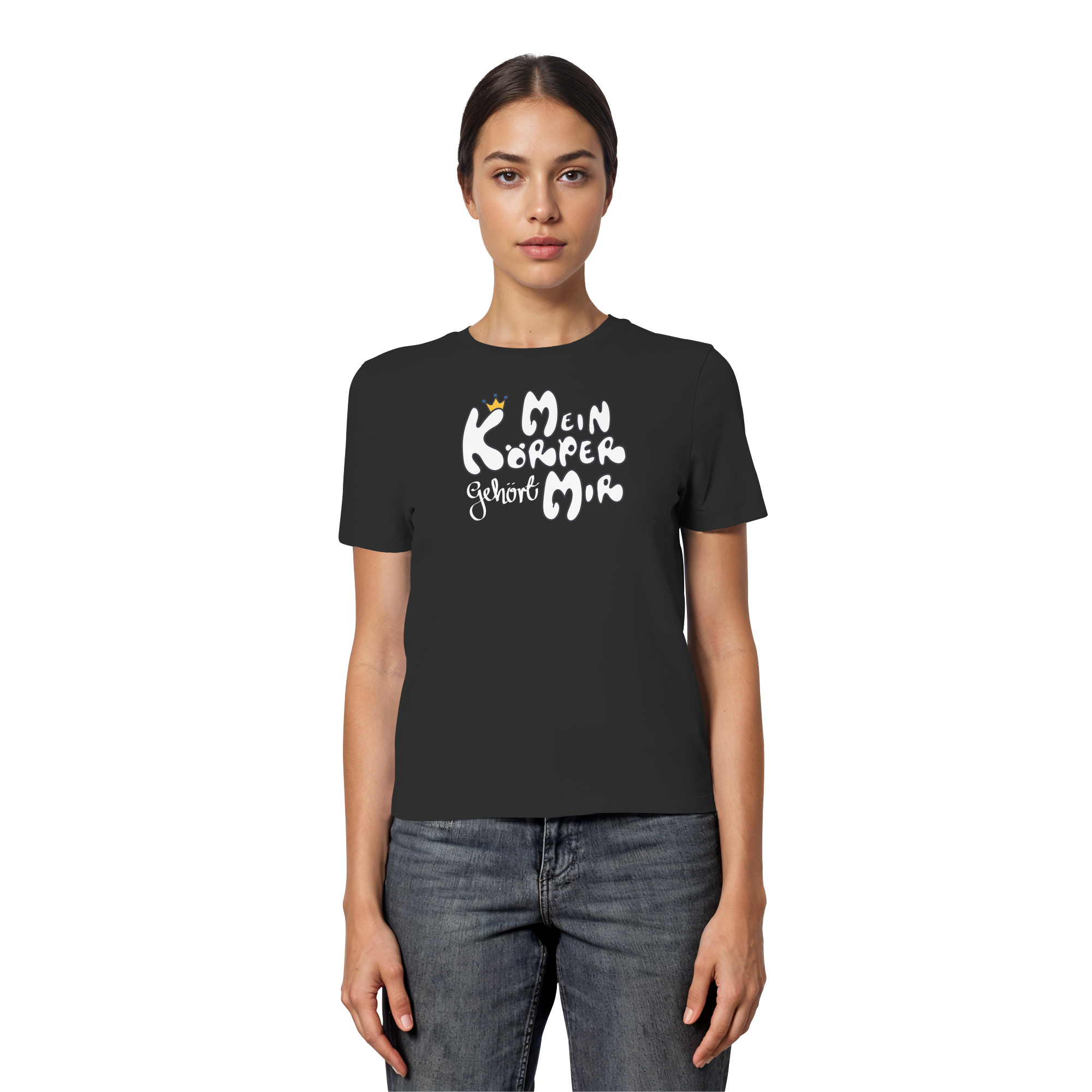 Mein Körper gehört mir "Weiße Edition" - Fitted Ladies Organic Shirt
