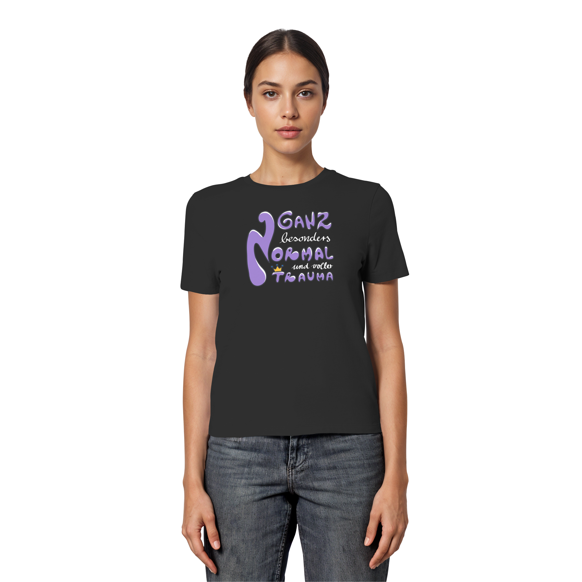 Ganz besonders Normal und voller Trauma "Lila Edition" - Fitted Ladies Organic Shirt