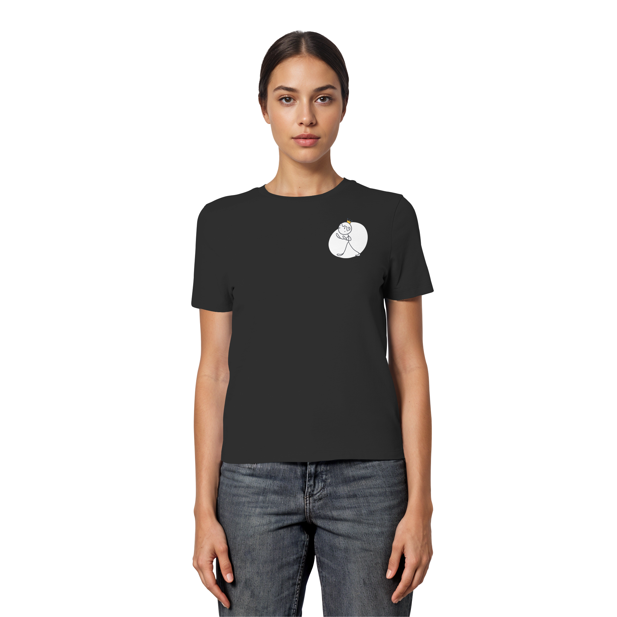 Seelenmännchen "Selbstverteidigung Edition" Brustprint (dunkel) - Fitted Ladies Organic Shirt