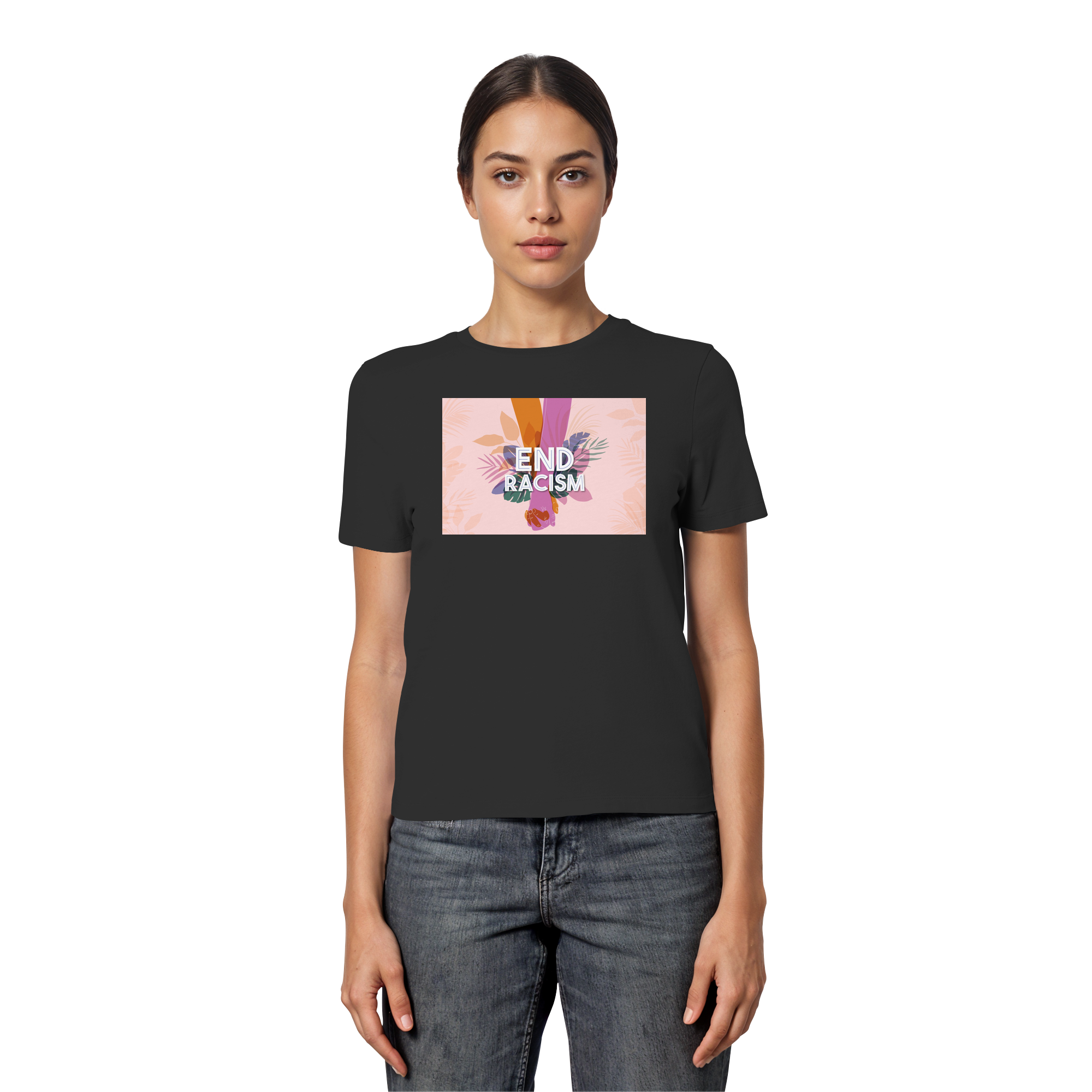 End Racism - Fitted Ladies Organic Shirt