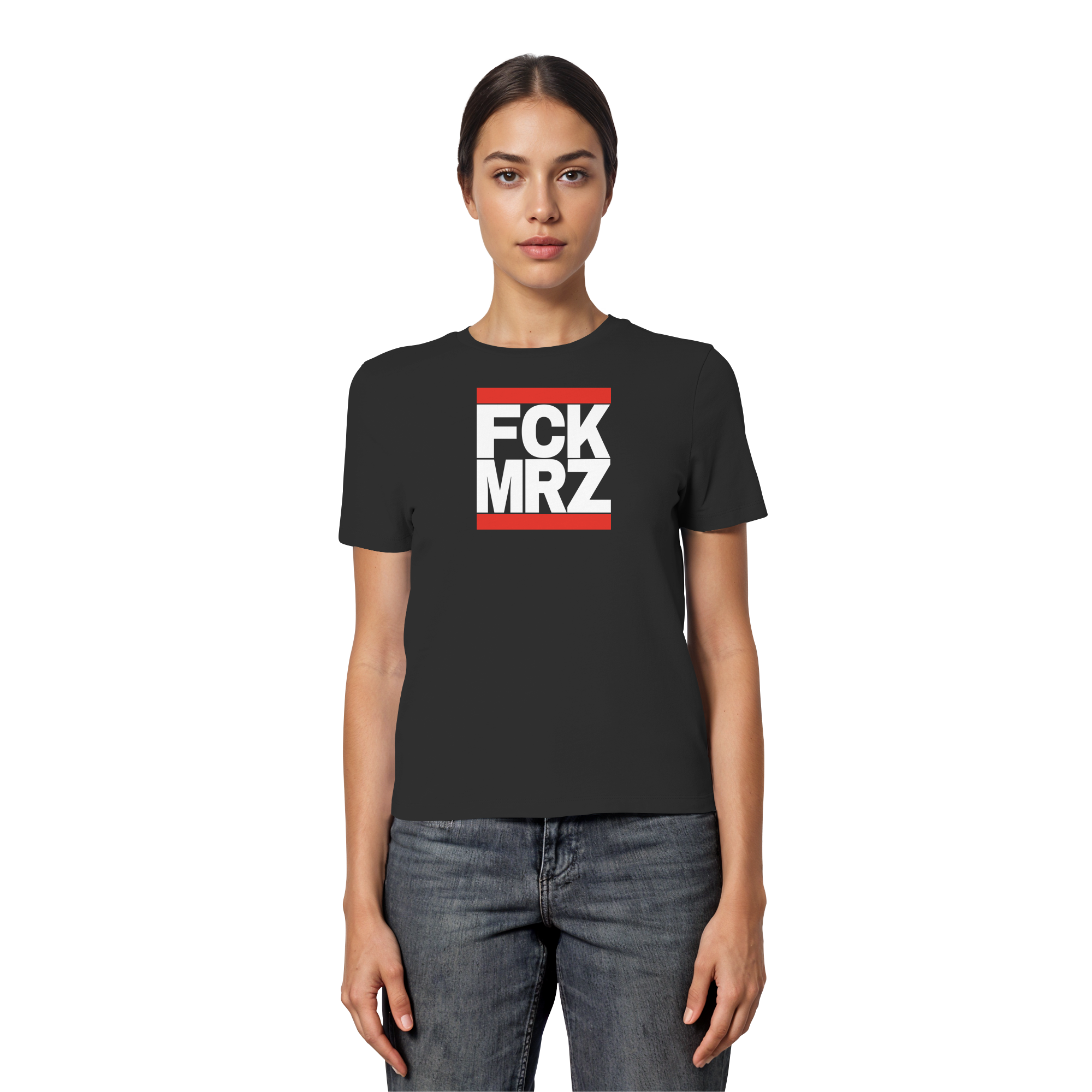 FCK MRZ (weiße Schrift) - Fitted Ladies Organic Shirt