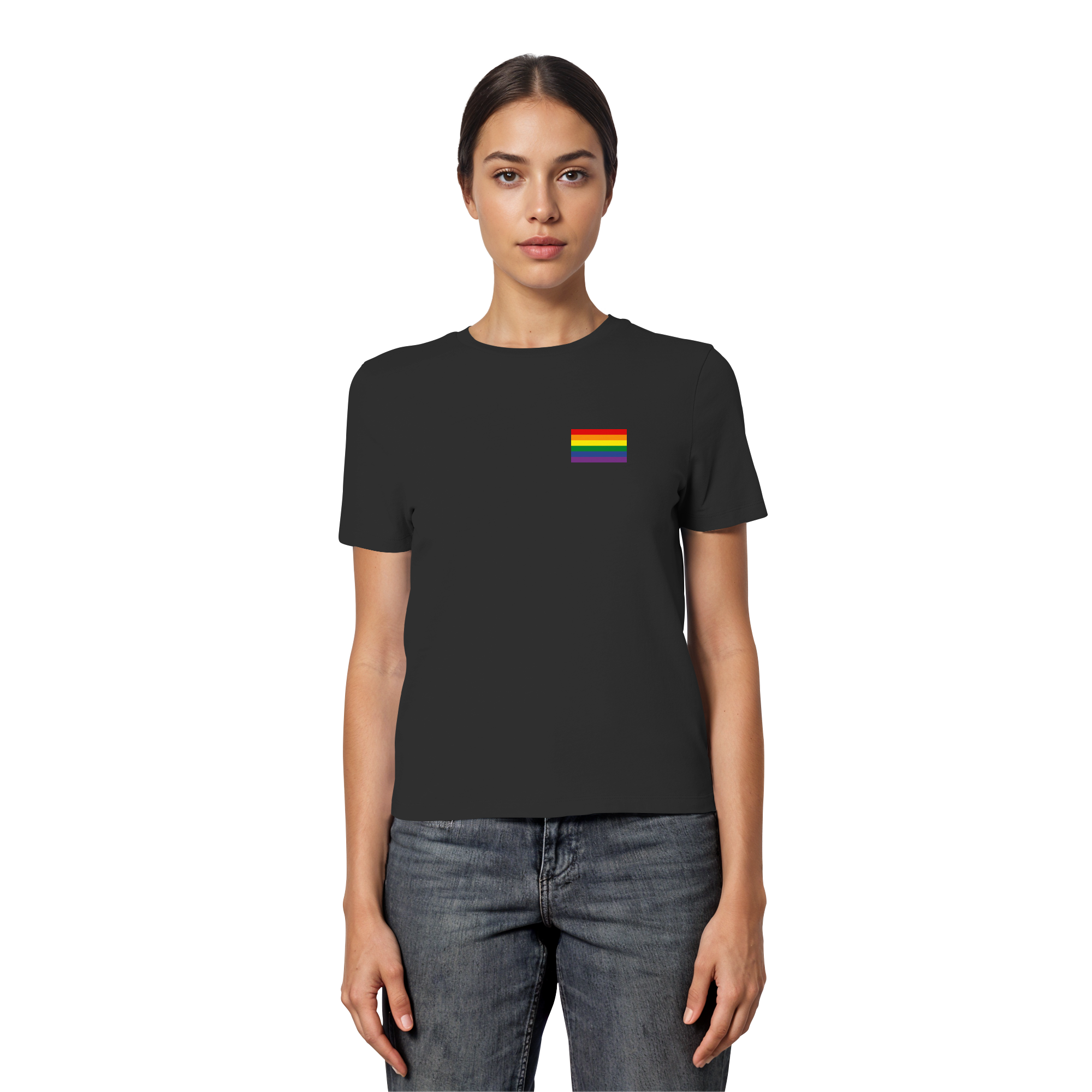 Regenbogen Pride Flag - Fitted Ladies Organic Shirt