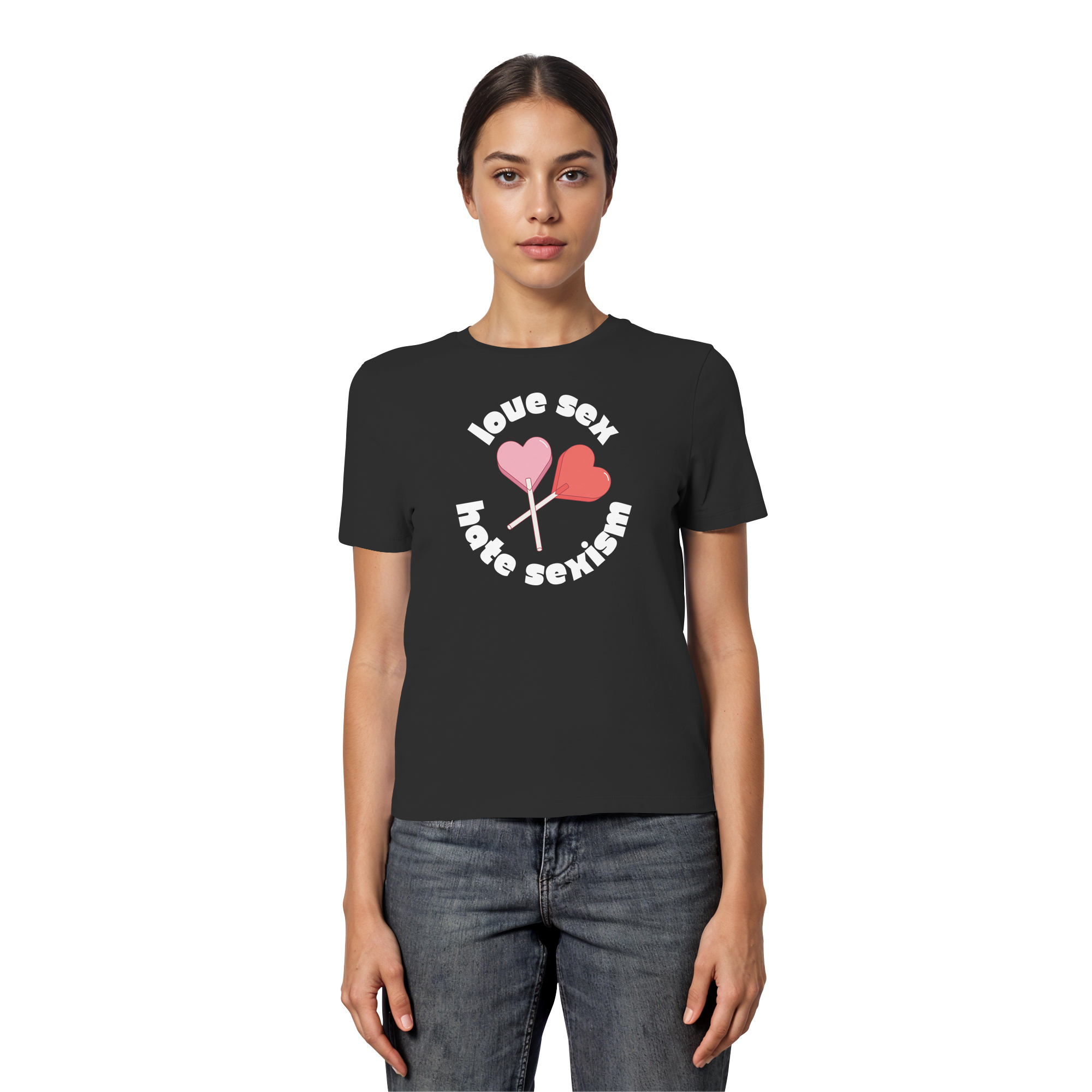 Love Sex Hate Sexism - Fitted Ladies Organic Shirt