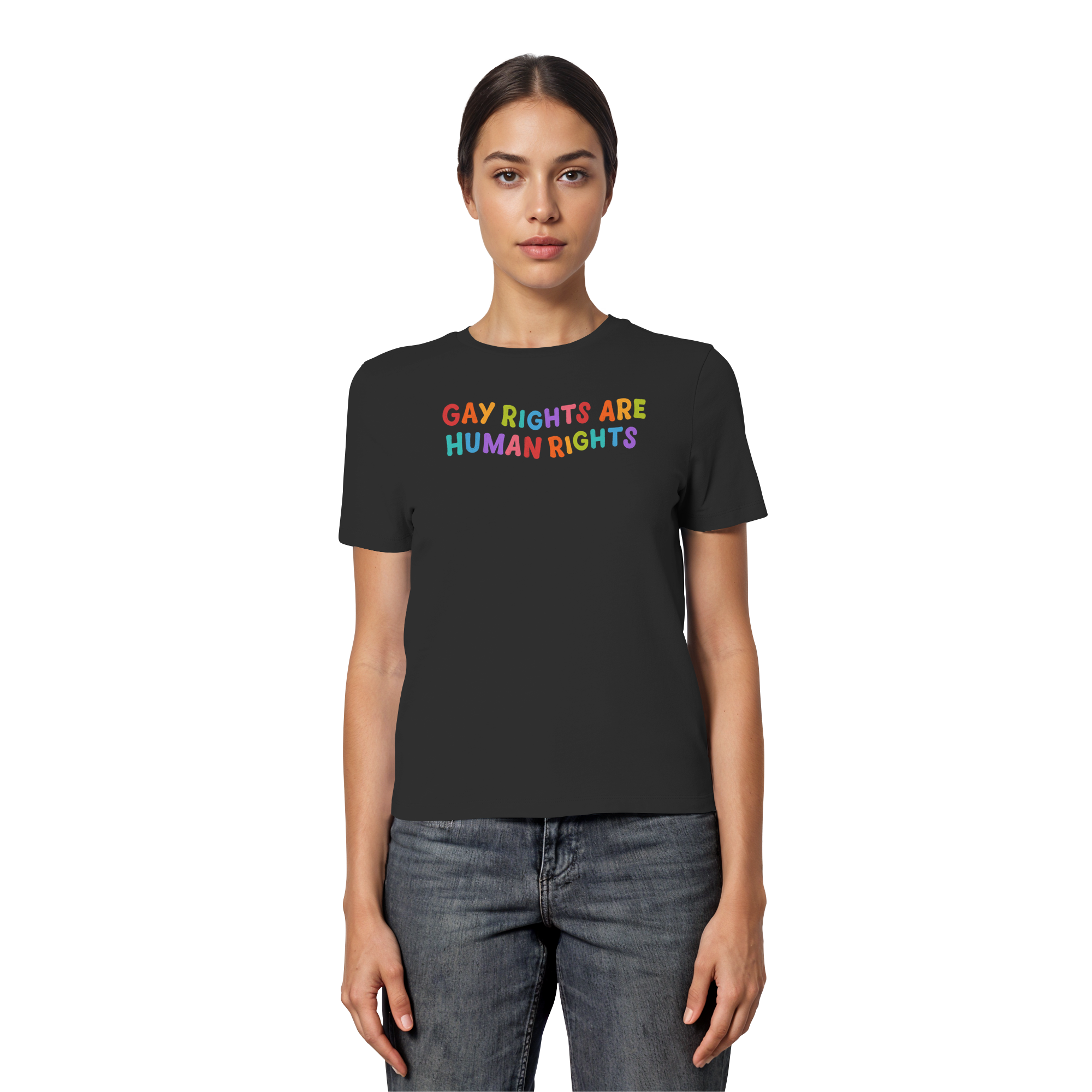 Gay Rights Are Human Rights - Fitted Ladies Organic Shirt