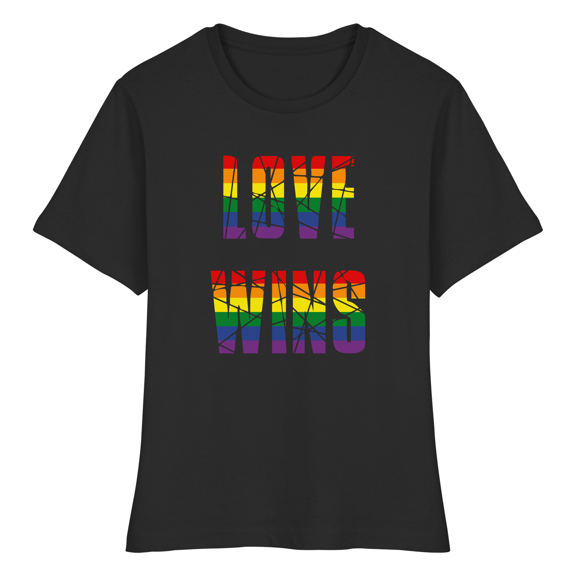 LOVE WINS in Regenbogen Farben - Fitted Ladies Organic Shirt