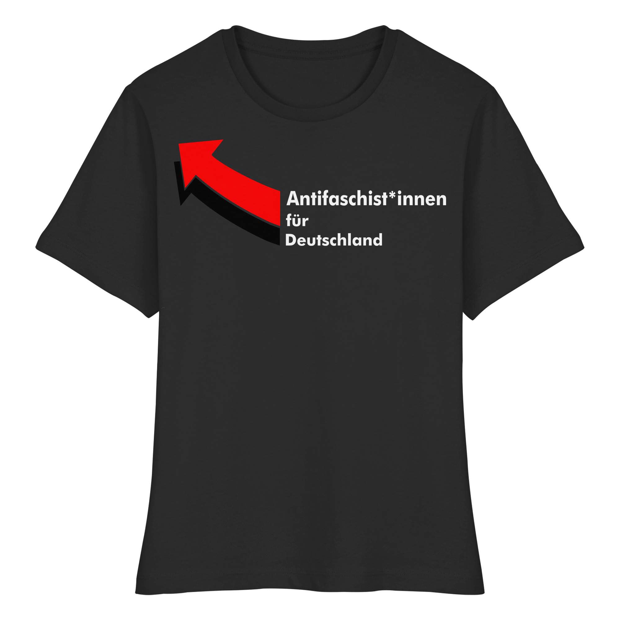 Antifaschist*innen für Deutschland (weiße Schrift) - Fitted Ladies Organic Shirt