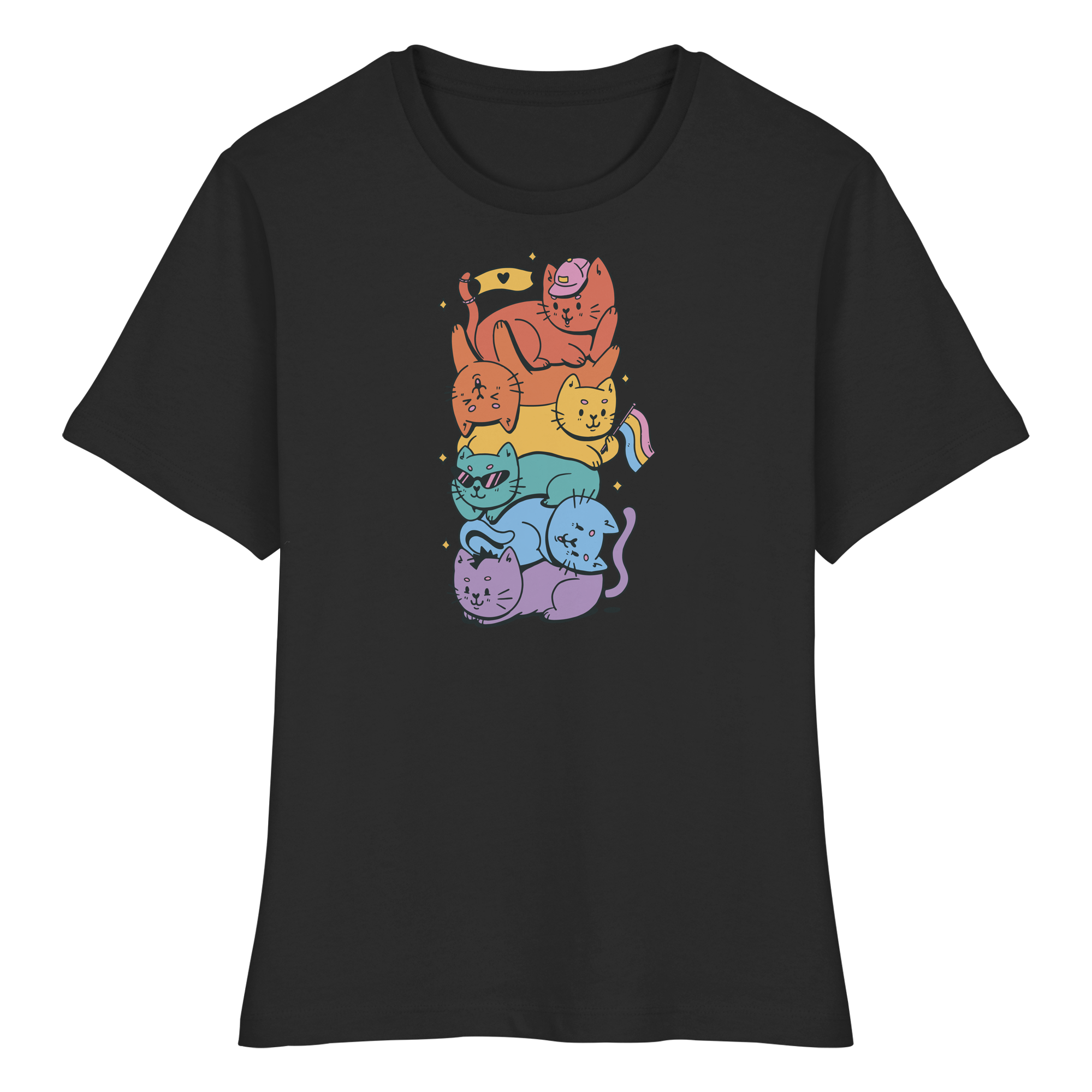 LGBTQ+ Katzen - Fitted Ladies Organic Shirt