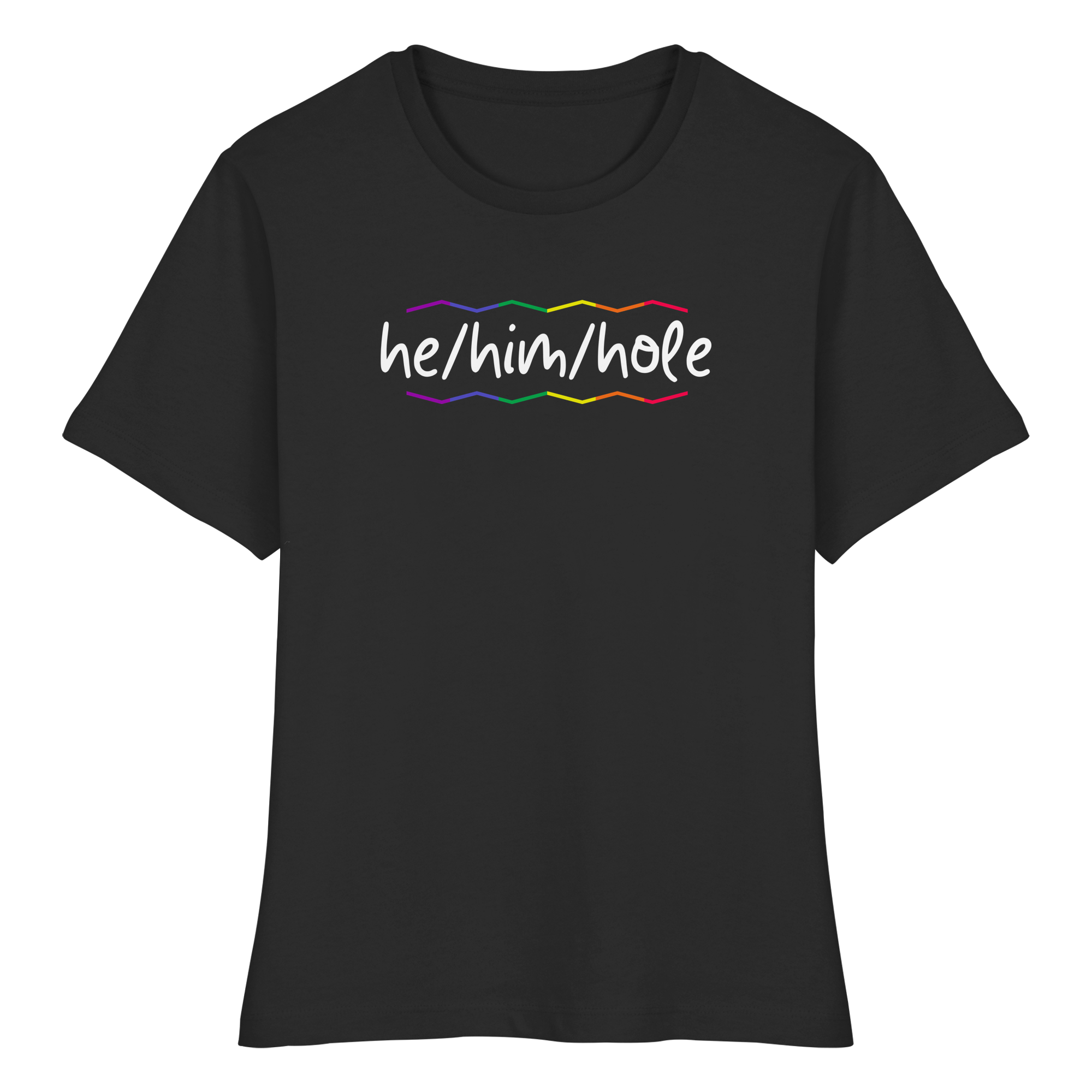he/him/hole "Pride Waves Edition" - Fitted Ladies Organic Shirt