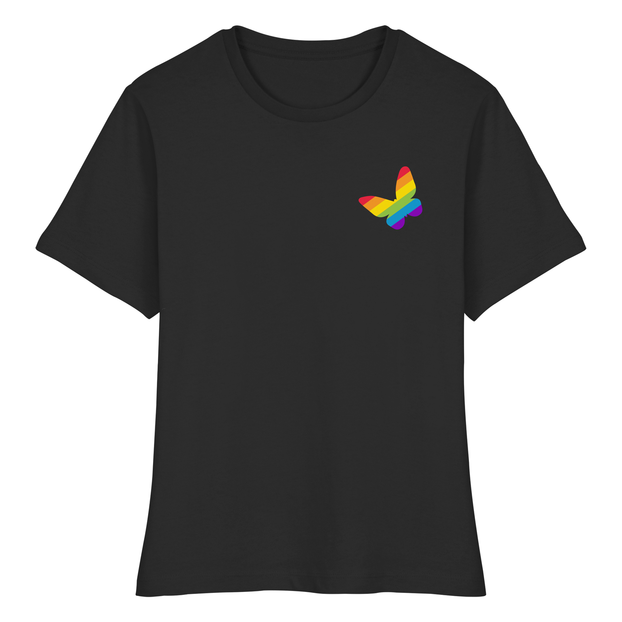 Regenbogen Schmetterling - Fitted Ladies Organic Shirt