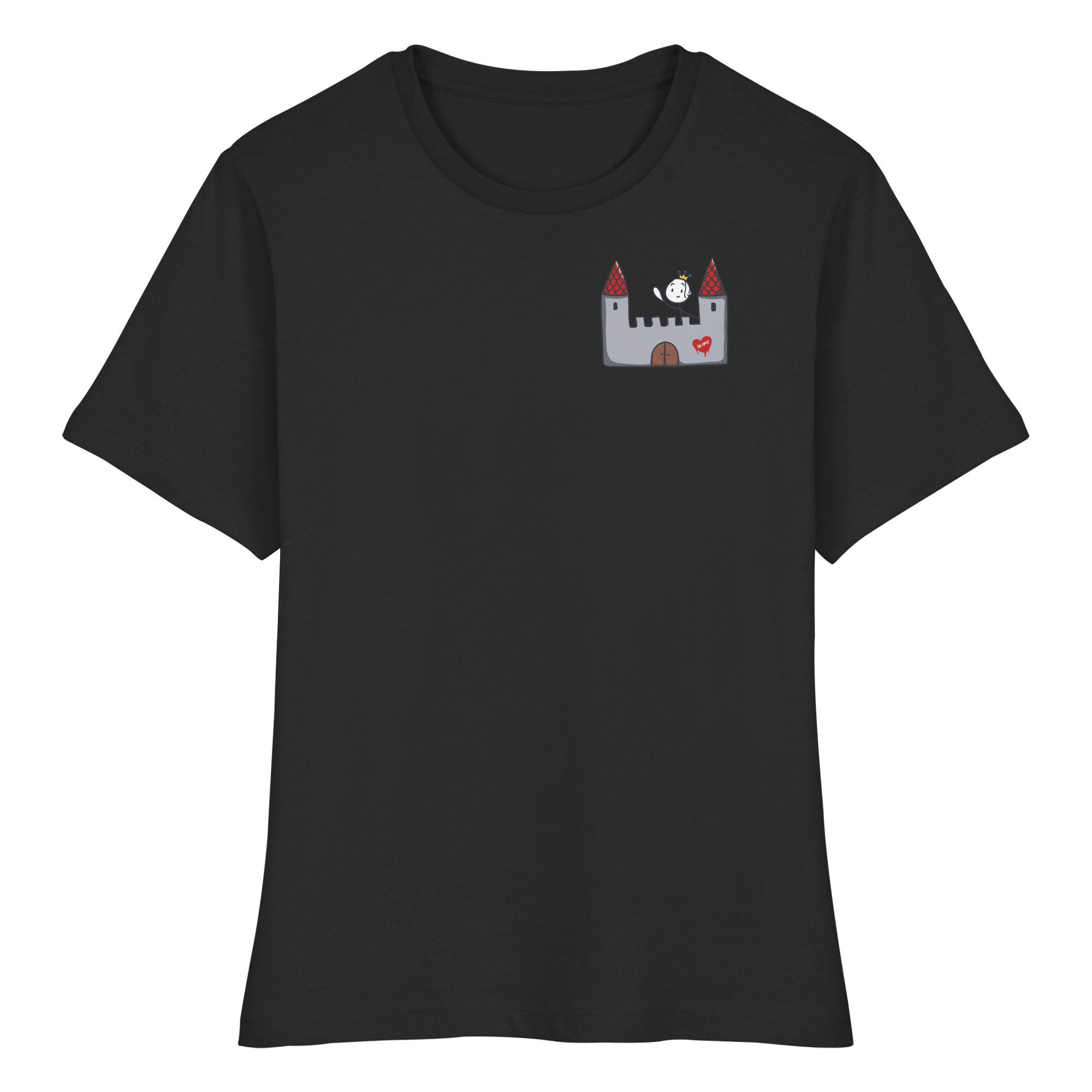 Seelenmännchen "Schloss Edition" Brustprint (dunkel) - Fitted Ladies Organic Shirt
