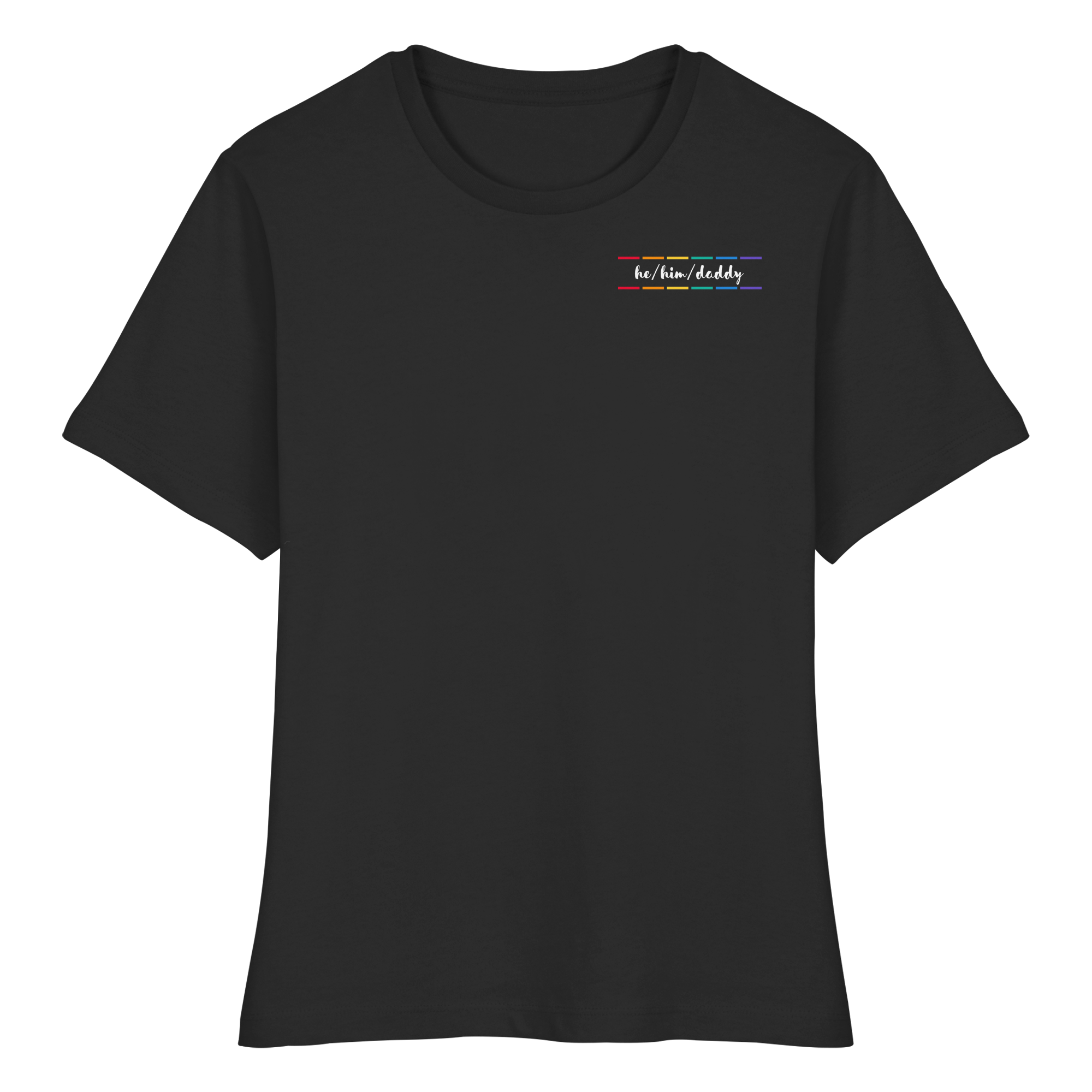 he/him/daddy "Pride Stripes Edition" - Fitted Ladies Organic Shirt