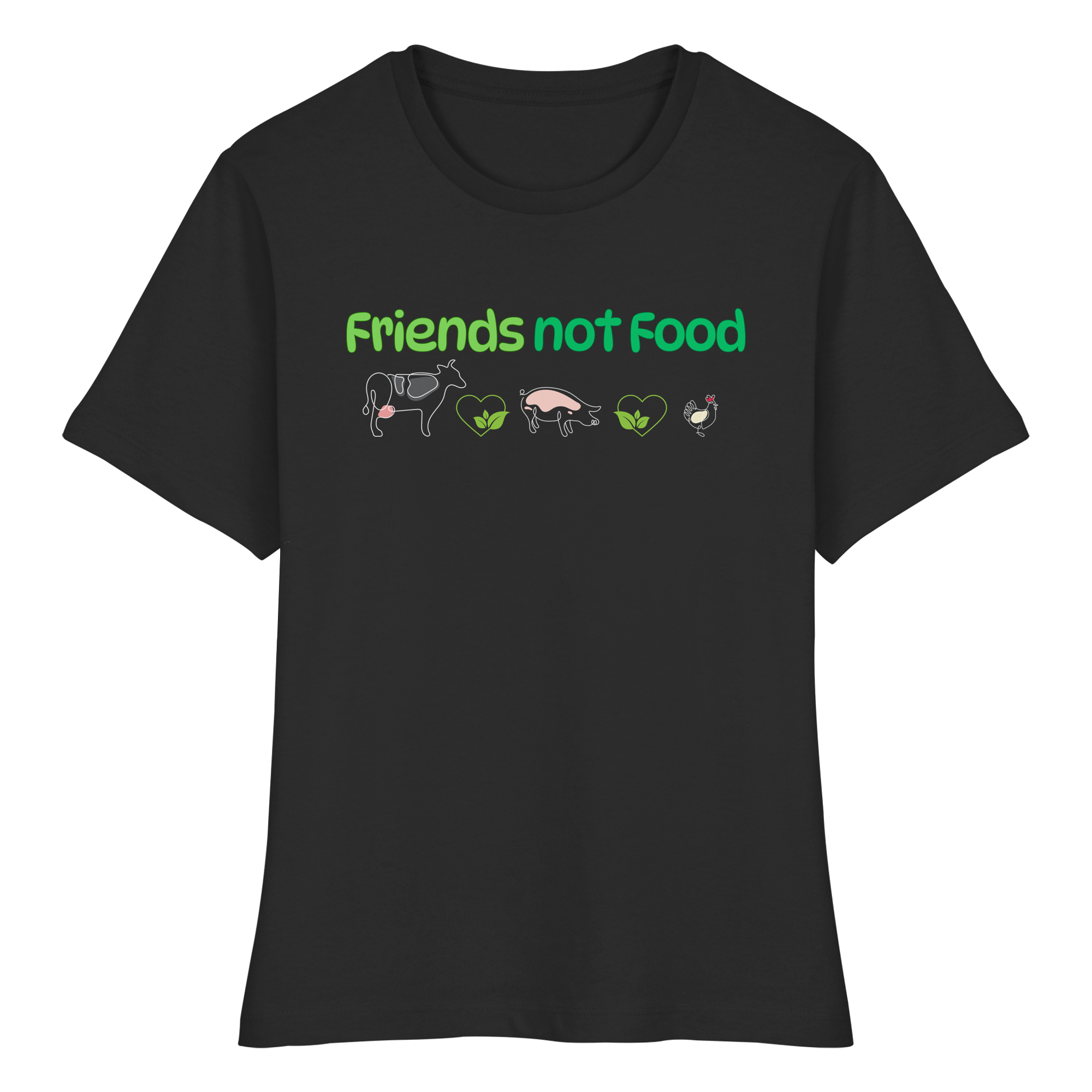 Friends Not Food - Fitted Ladies Organic Shirt