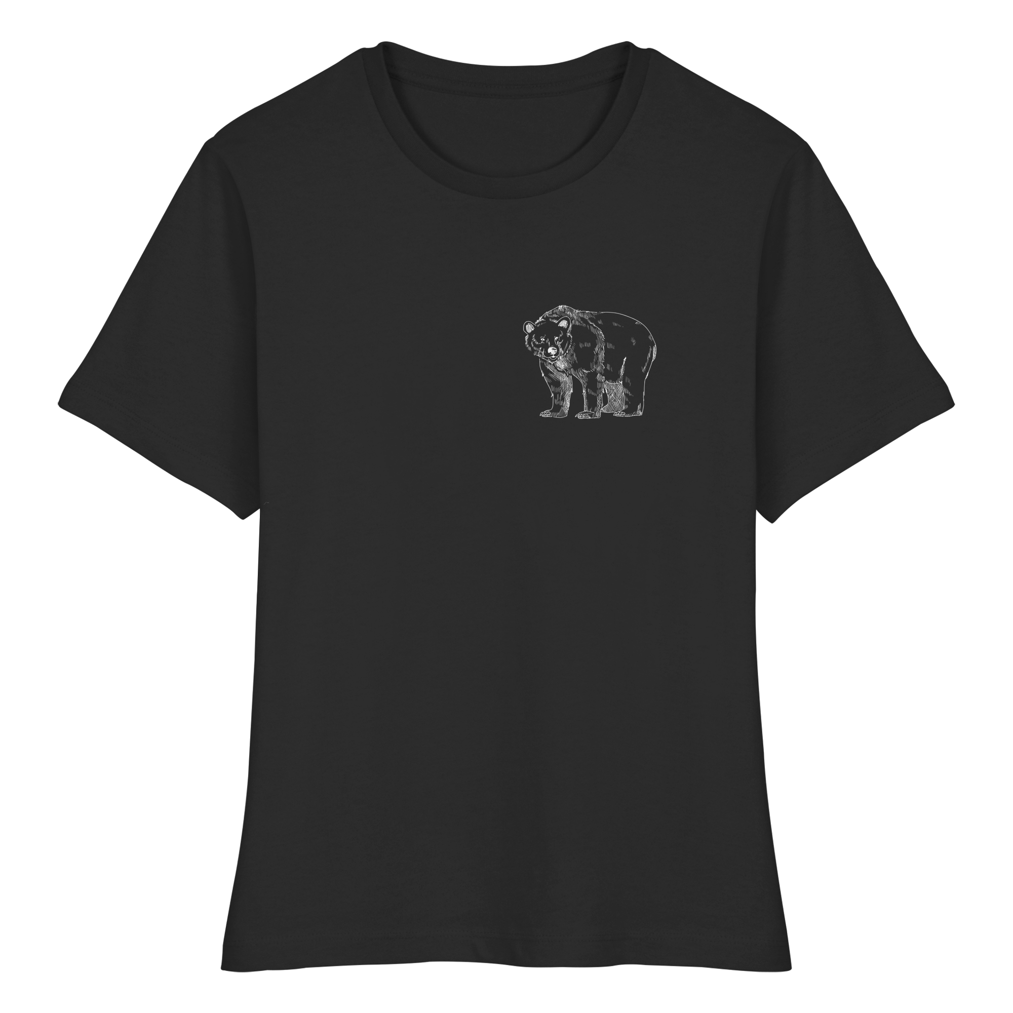 Team Bär Backprint (weiß) - Fitted Ladies Organic Shirt