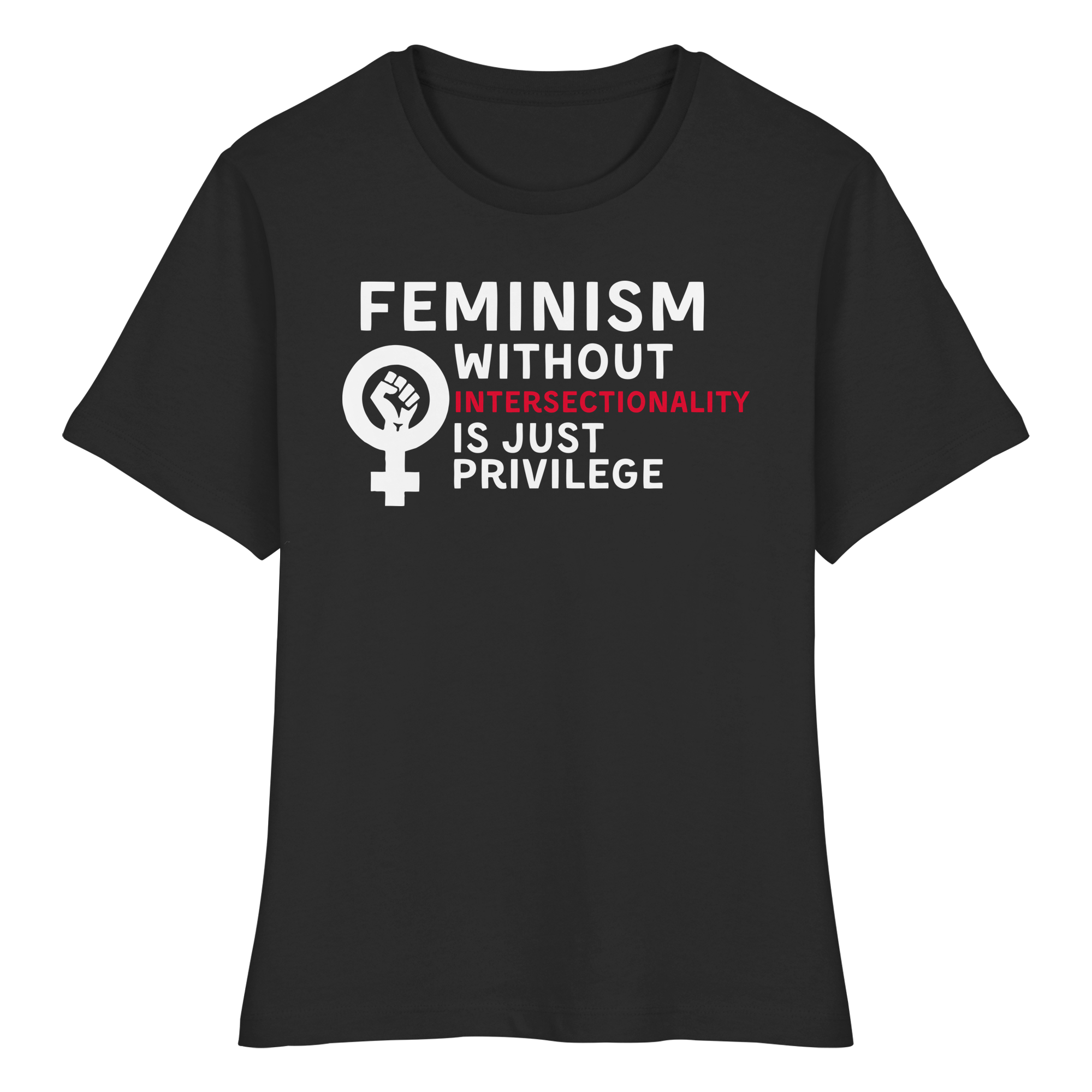 Feminism without Intersectionality is just Privilege - Fitted Ladies Organic Shirt