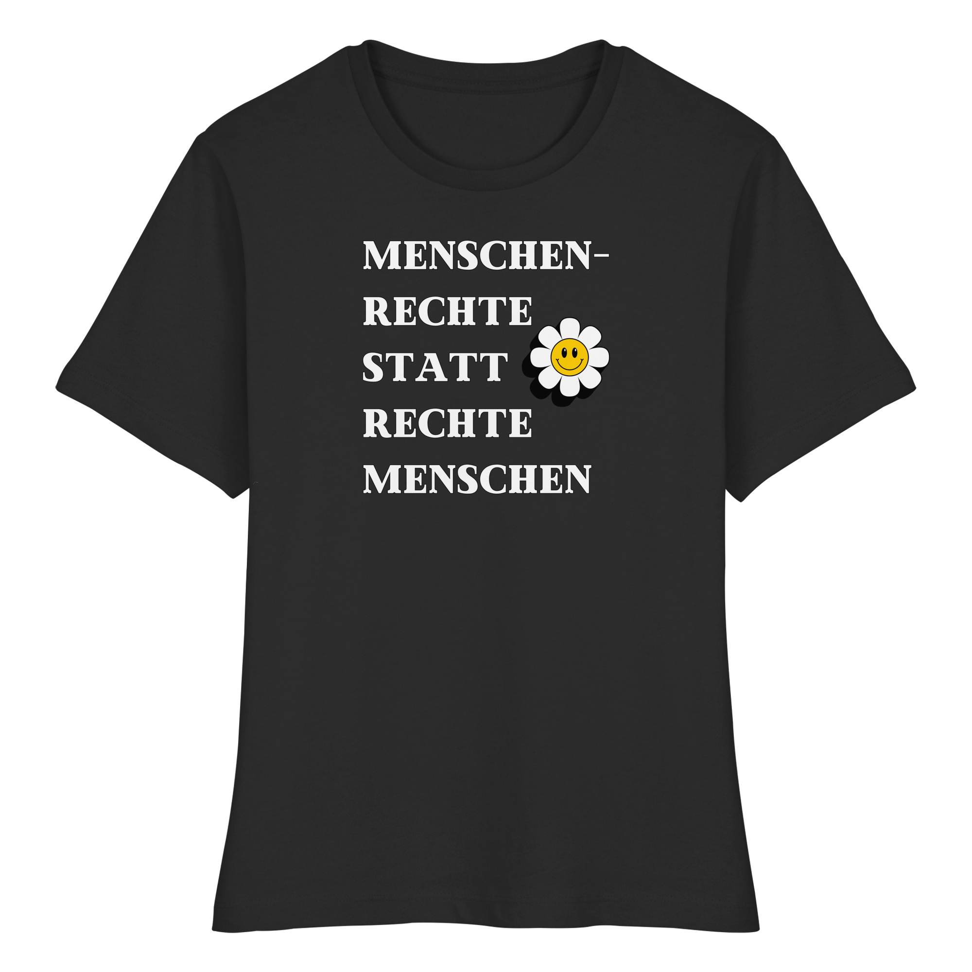 Menschenrechte statt rechte Menschen - Fitted Ladies Organic Shirt