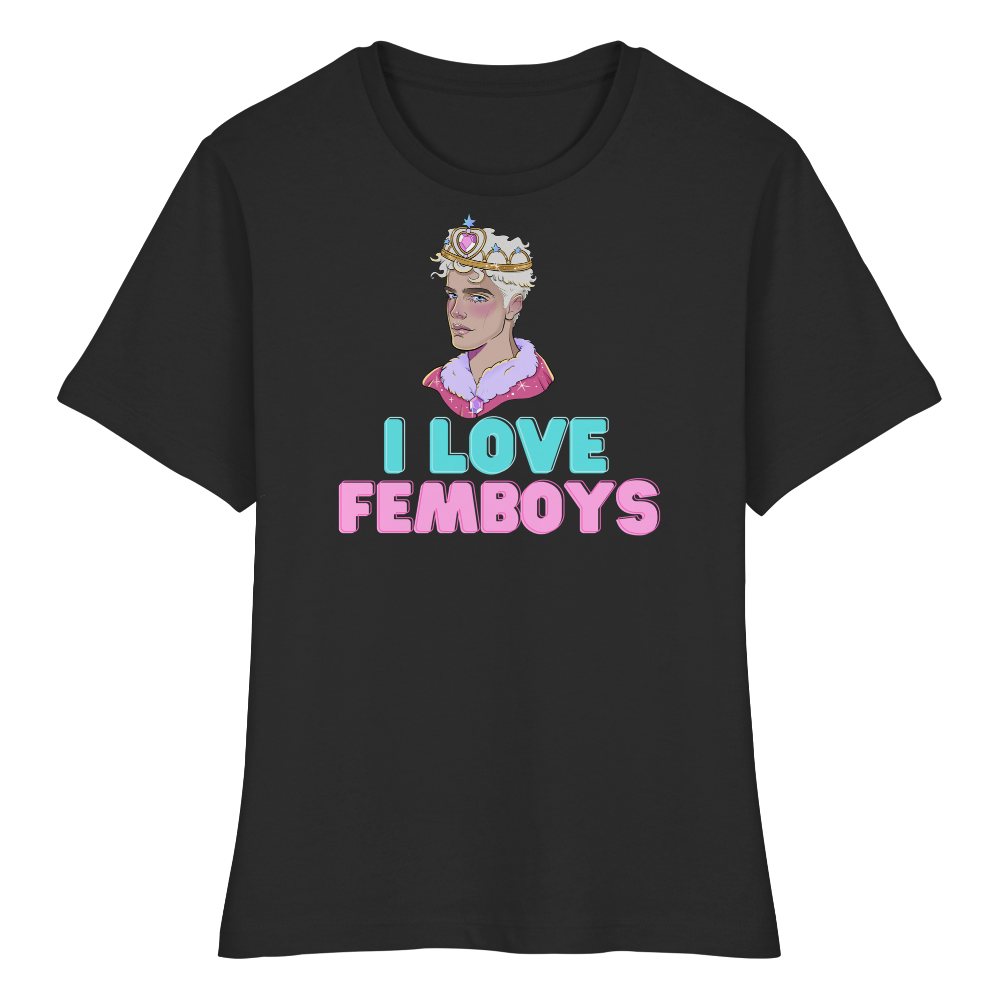 I Love Femboys "Royal Blush Edition" - Fitted Ladies Organic Shirt